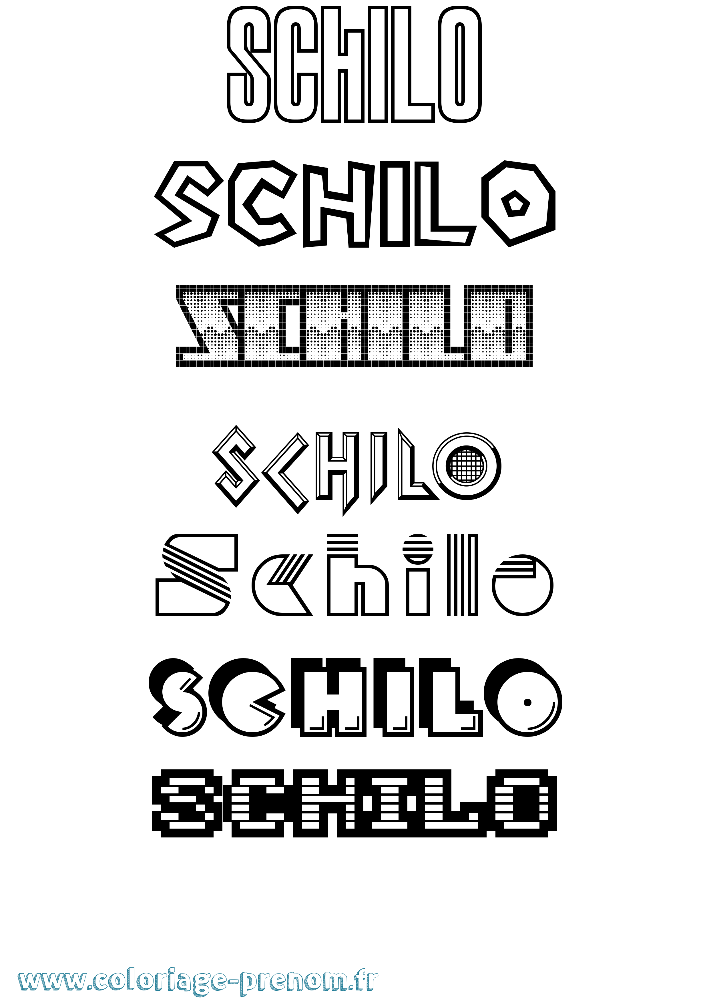 Coloriage Schilo Jeux Vidéos Coloriage prénom Schilo Jeux Vidéos