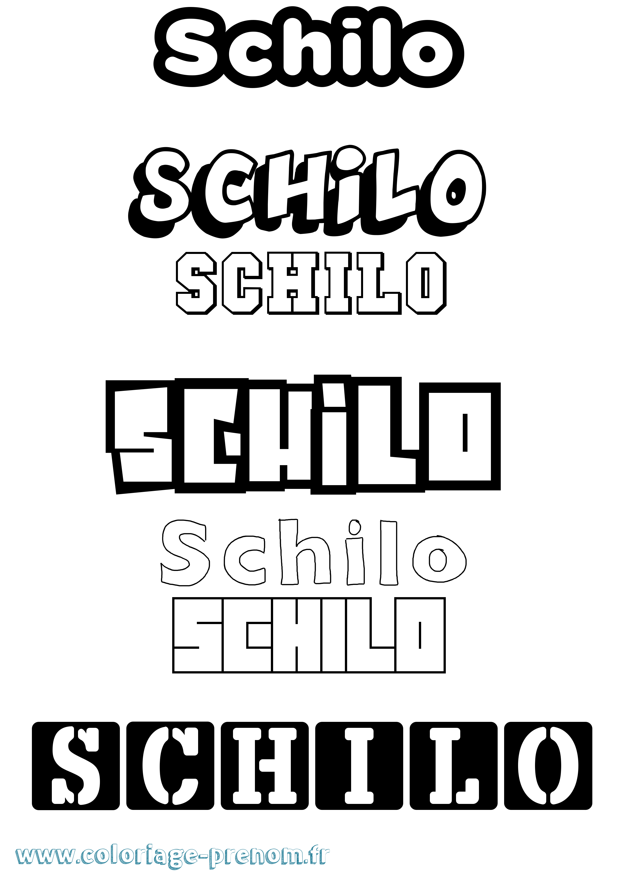 Coloriage Schilo Simple Coloriage prénom Schilo Simple