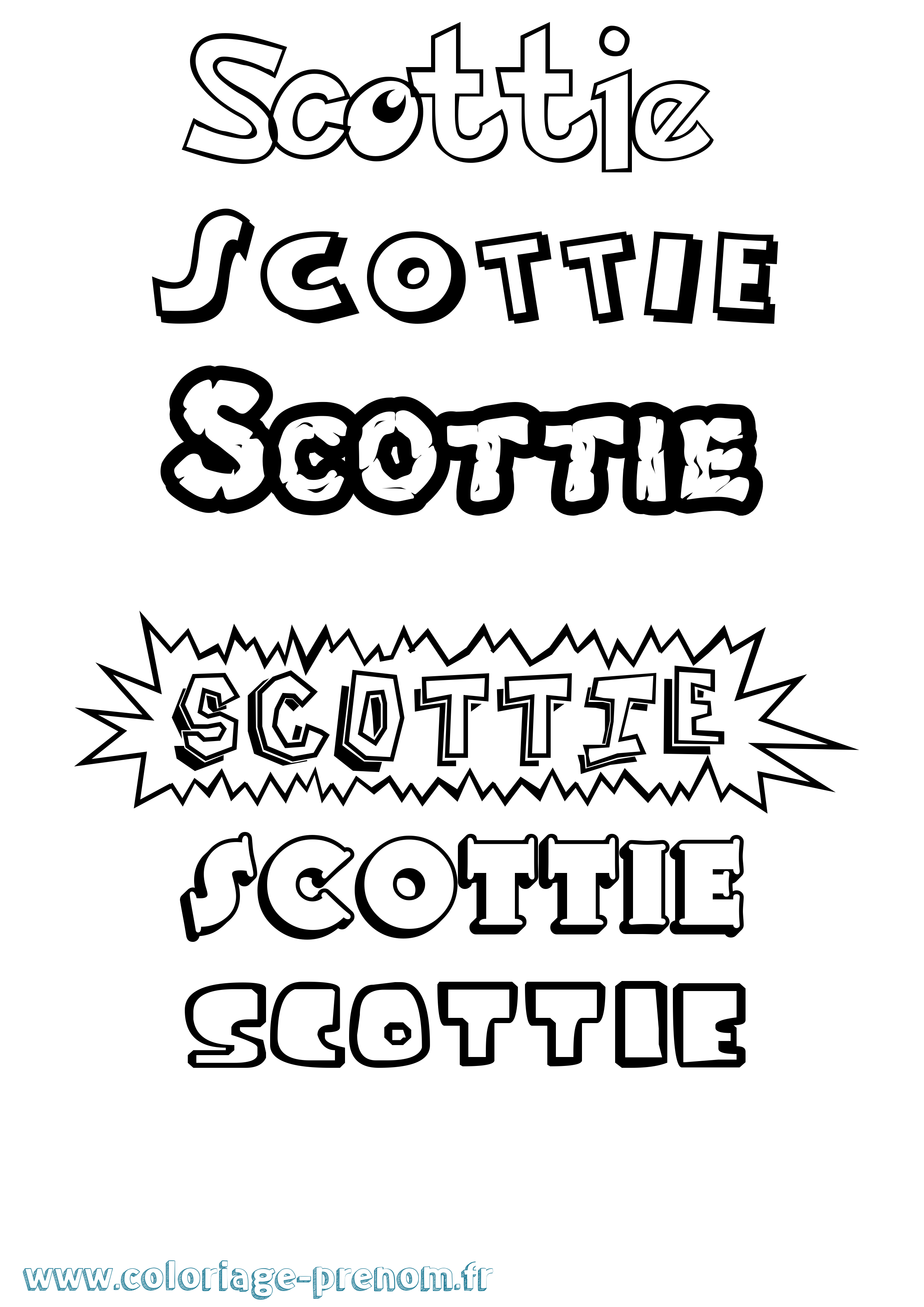 Coloriage Scottie Dessin Animé Coloriage prénom Scottie Dessin Animé