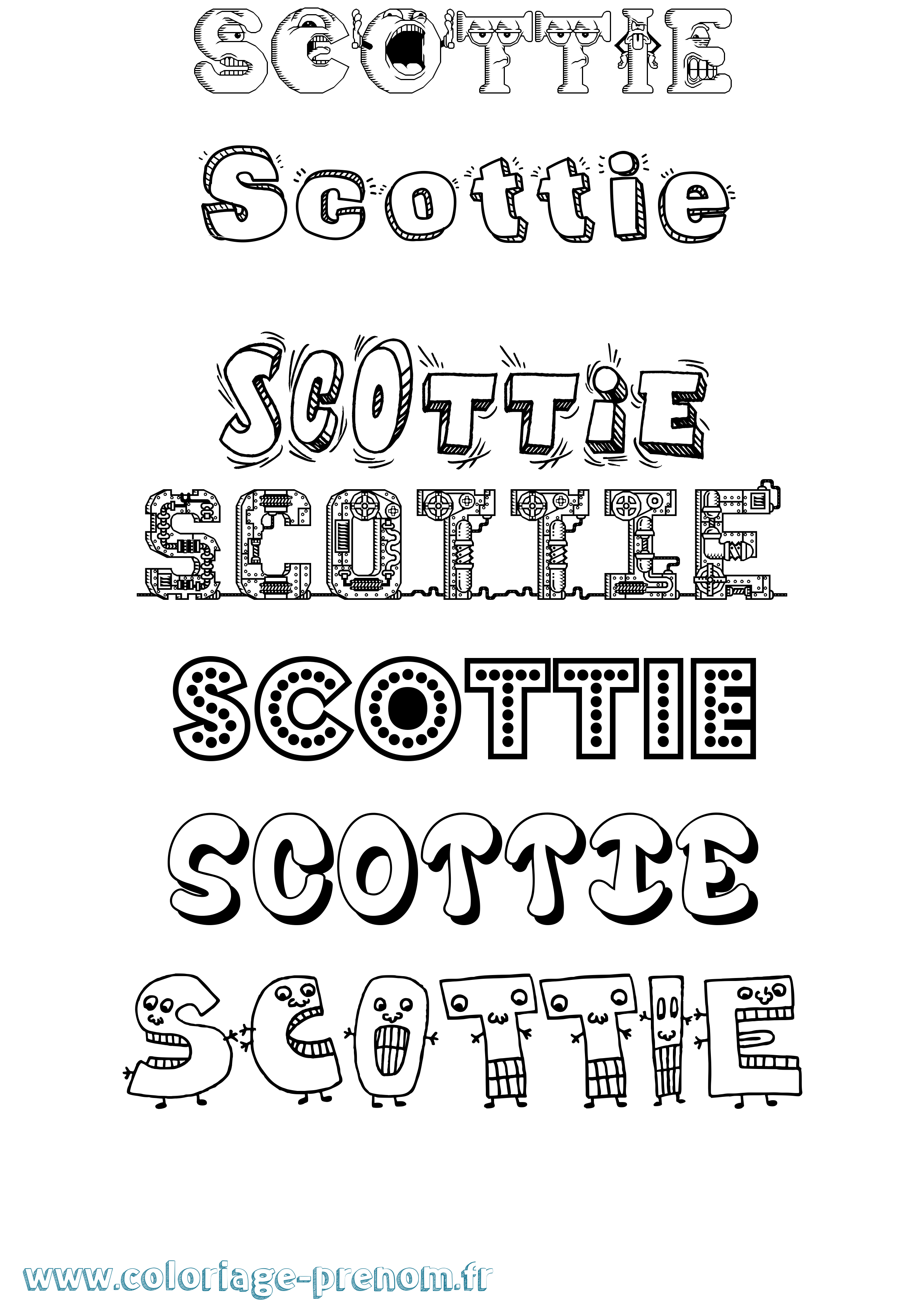 Coloriage Scottie Fun Coloriage prénom Scottie Fun