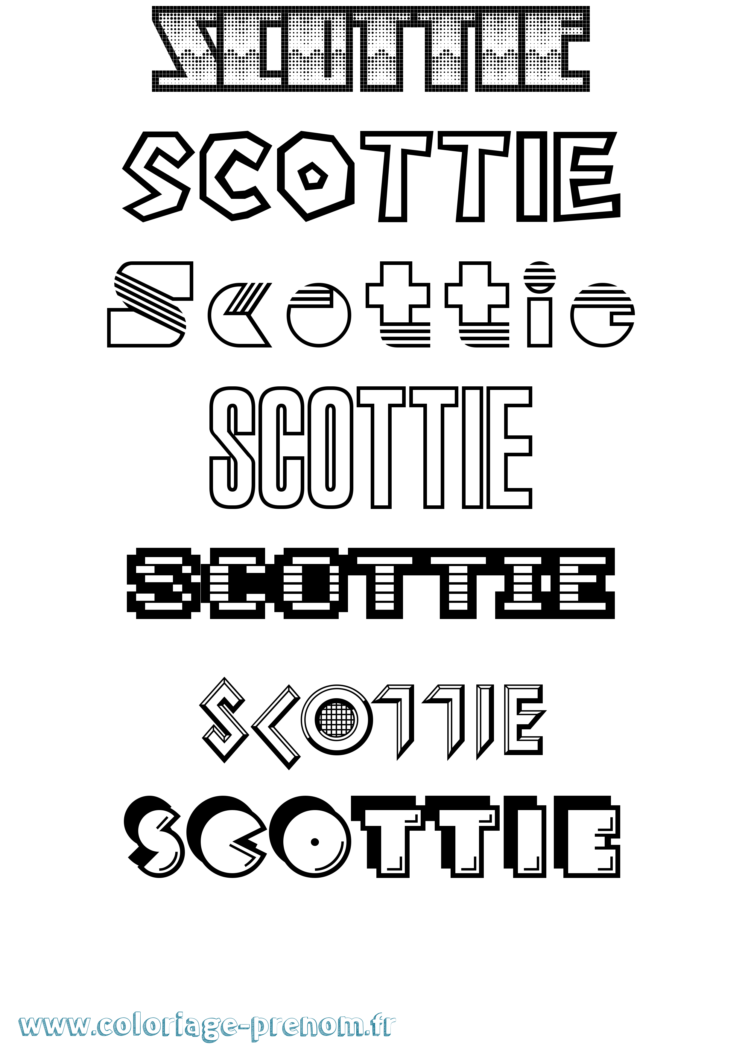 Coloriage Scottie Jeux Vidéos Coloriage prénom Scottie Jeux Vidéos