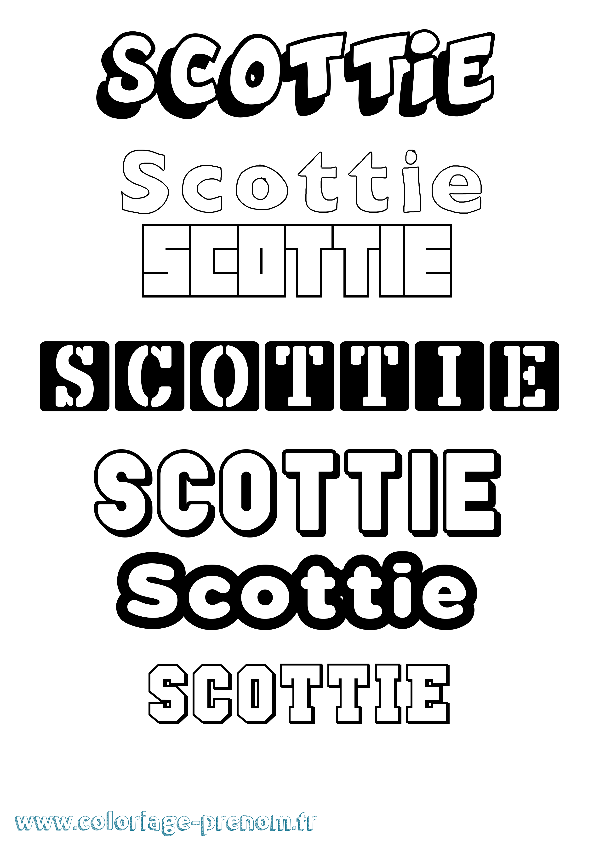 Coloriage Scottie Simple Coloriage prénom Scottie Simple