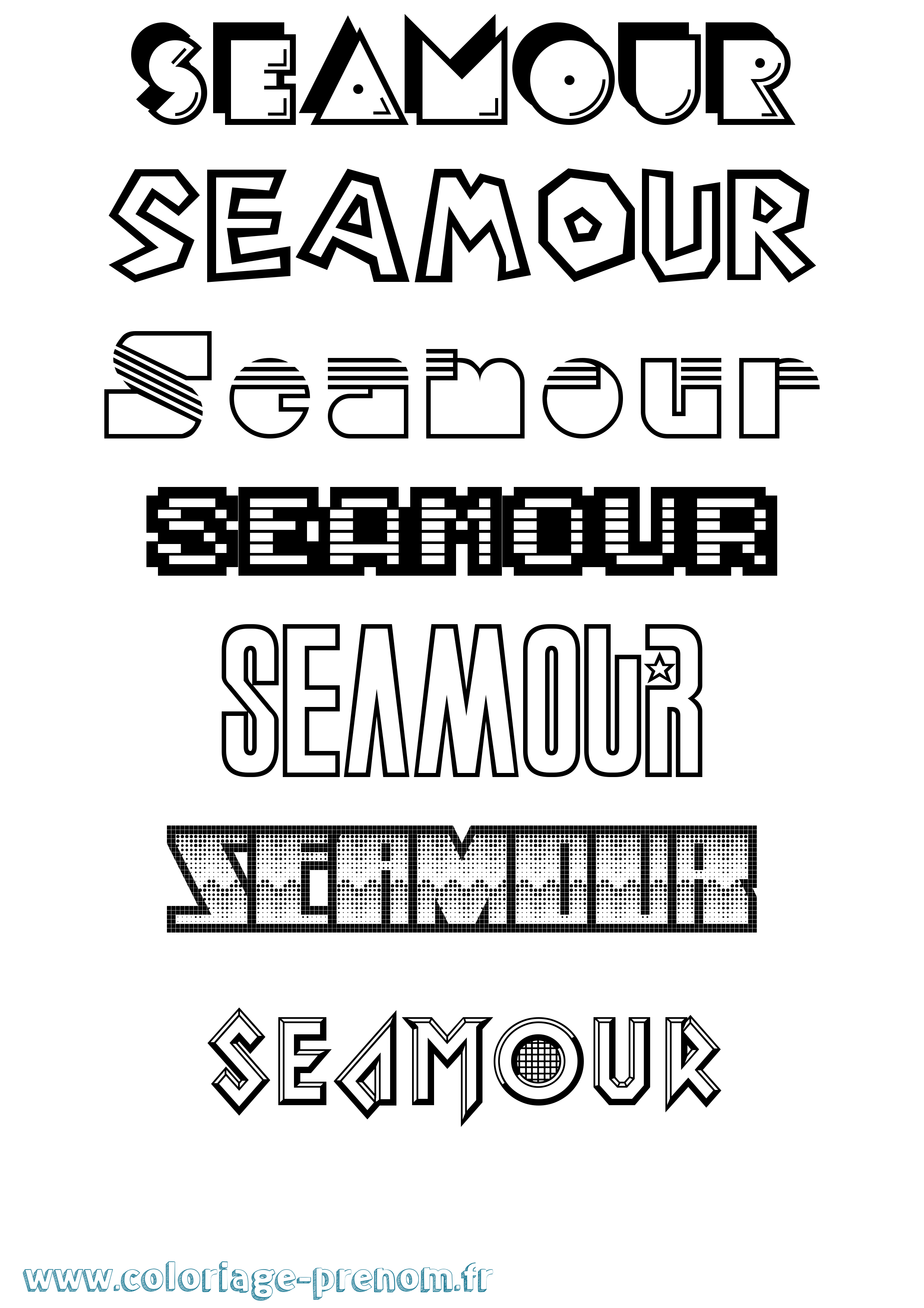 Coloriage Seamour Jeux Vidéos Coloriage prénom Seamour Jeux Vidéos
