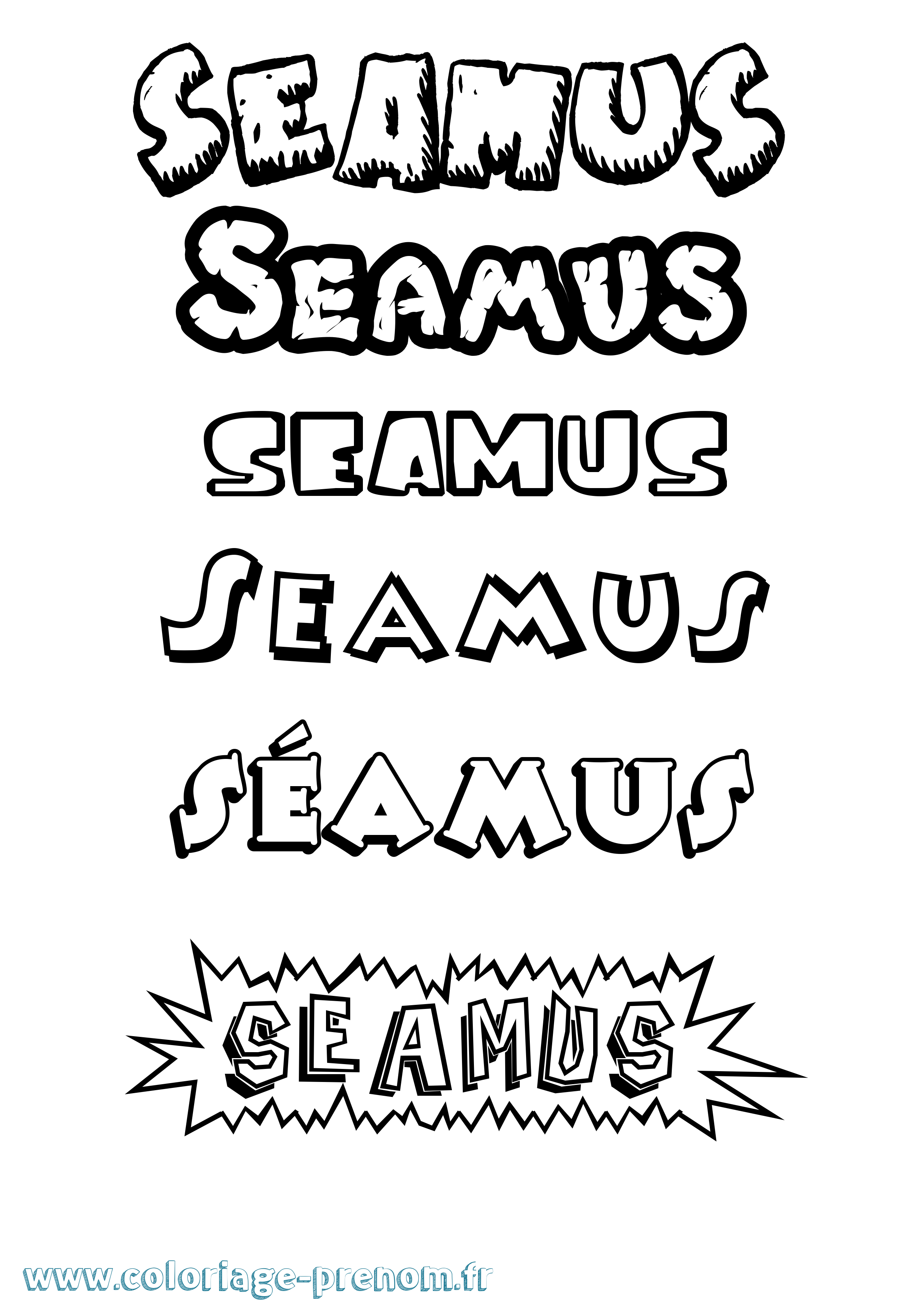 Coloriage Séamus Dessin Animé Coloriage prénom Séamus Dessin Animé