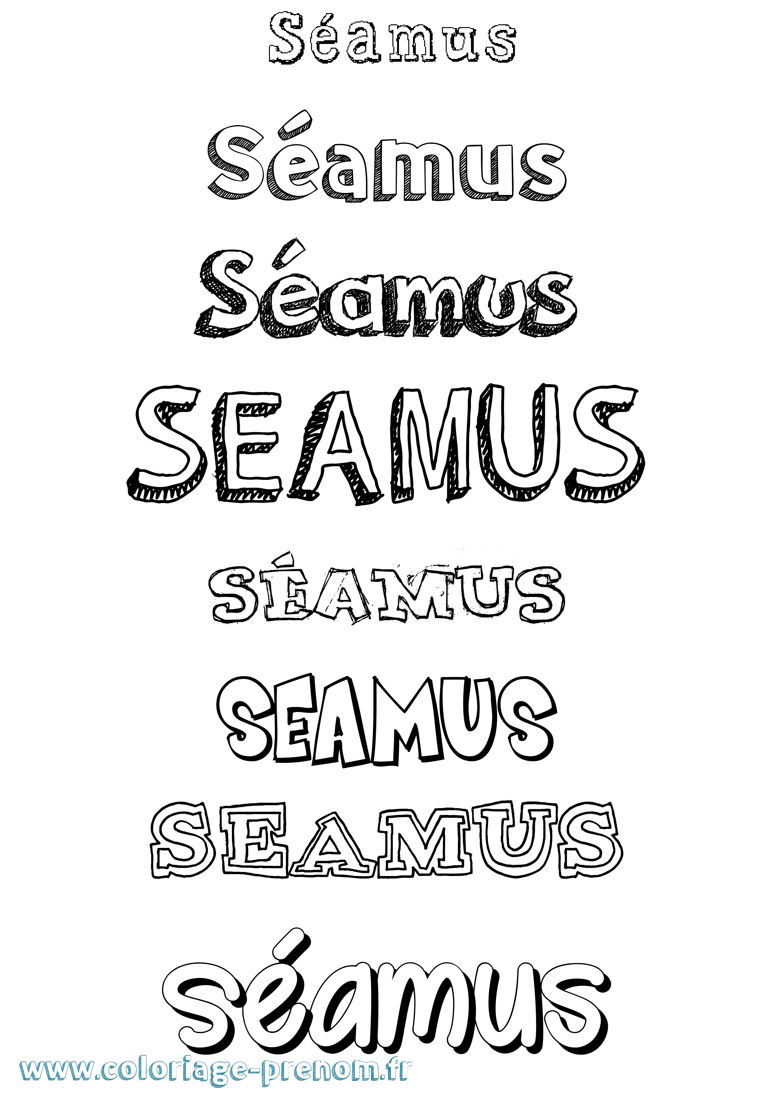 Coloriage Séamus Dessiné Coloriage prénom Séamus Dessiné