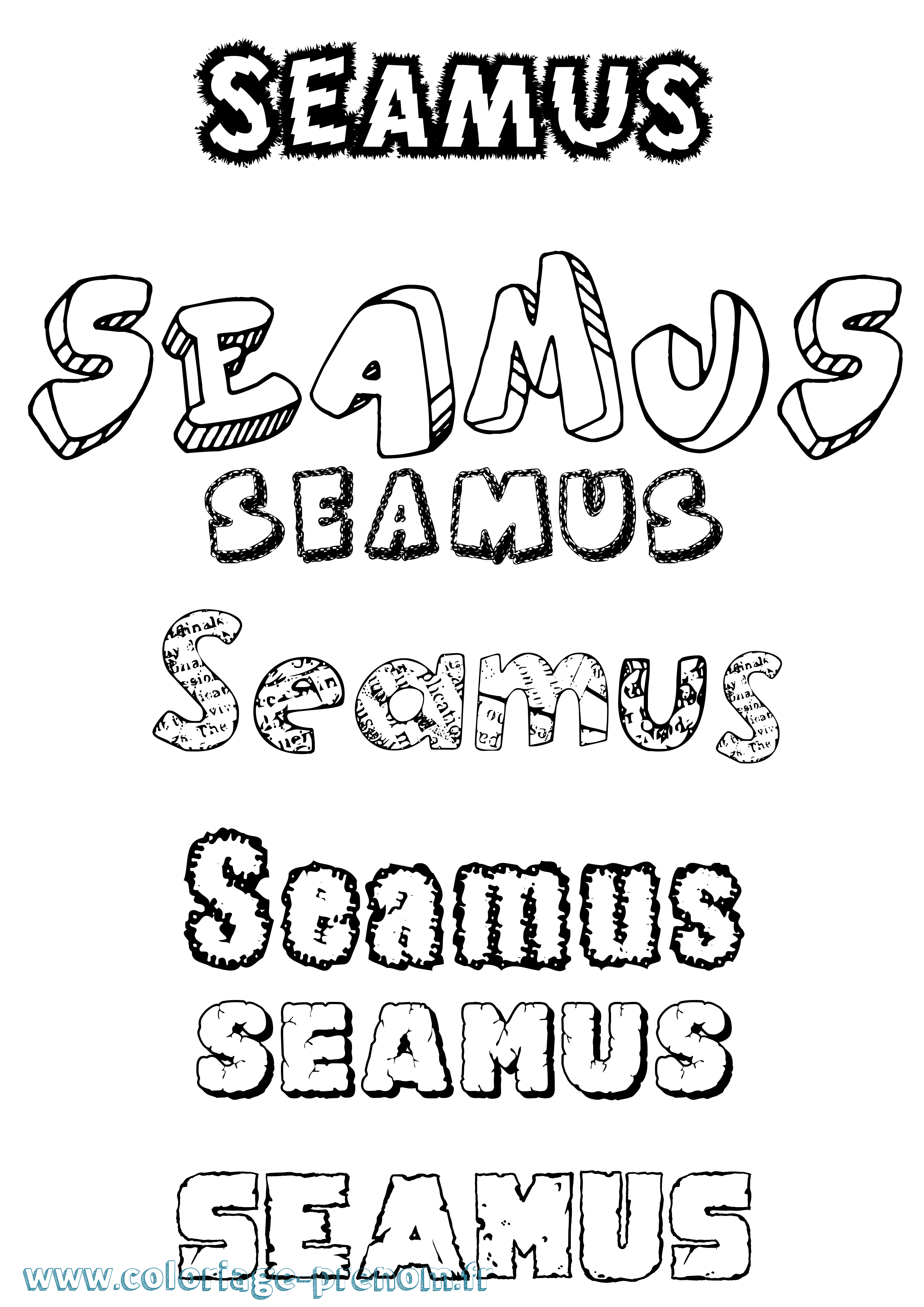 Coloriage Séamus Destructuré Coloriage prénom Séamus Destructuré