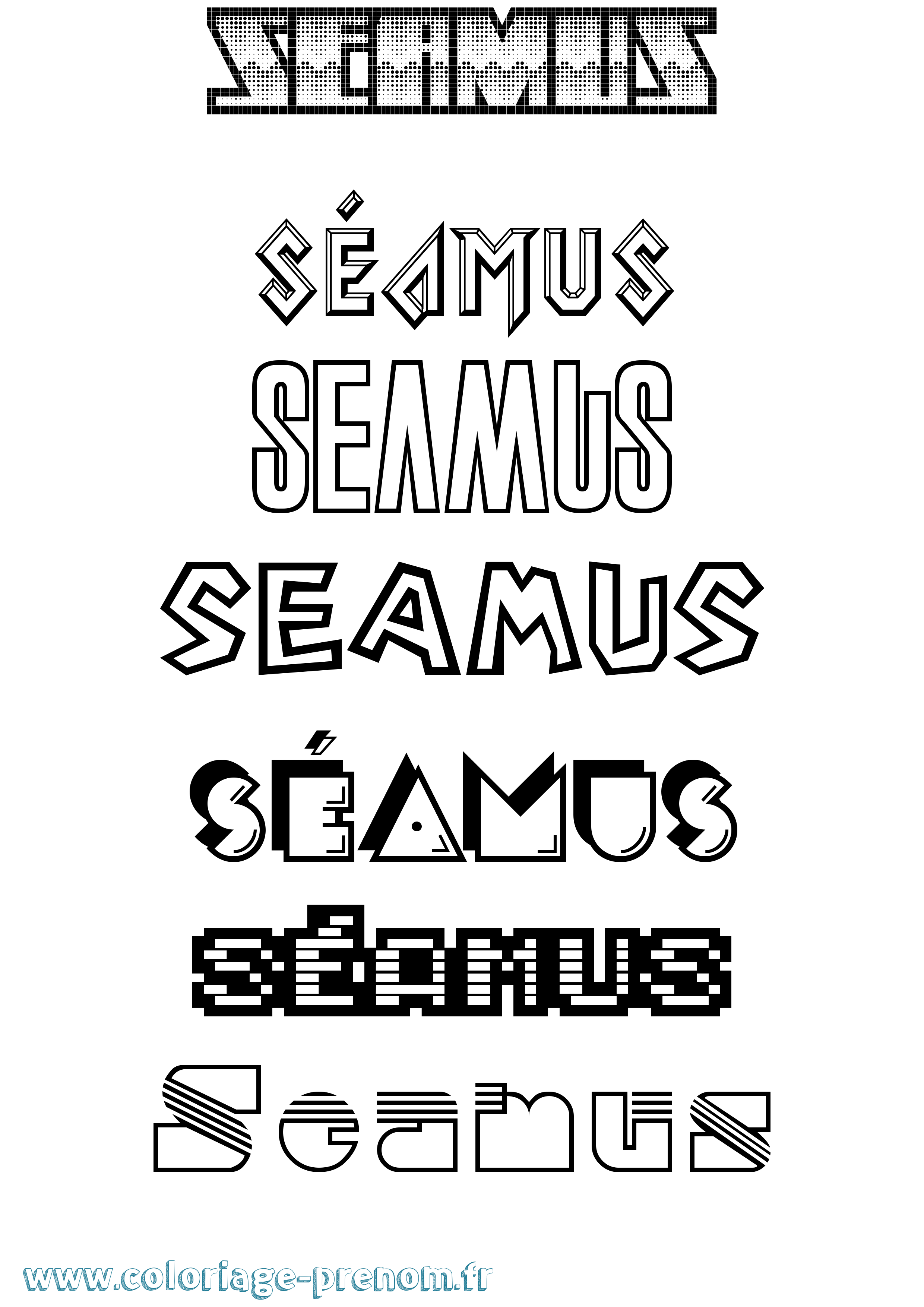 Coloriage Séamus Jeux Vidéos Coloriage prénom Séamus Jeux Vidéos