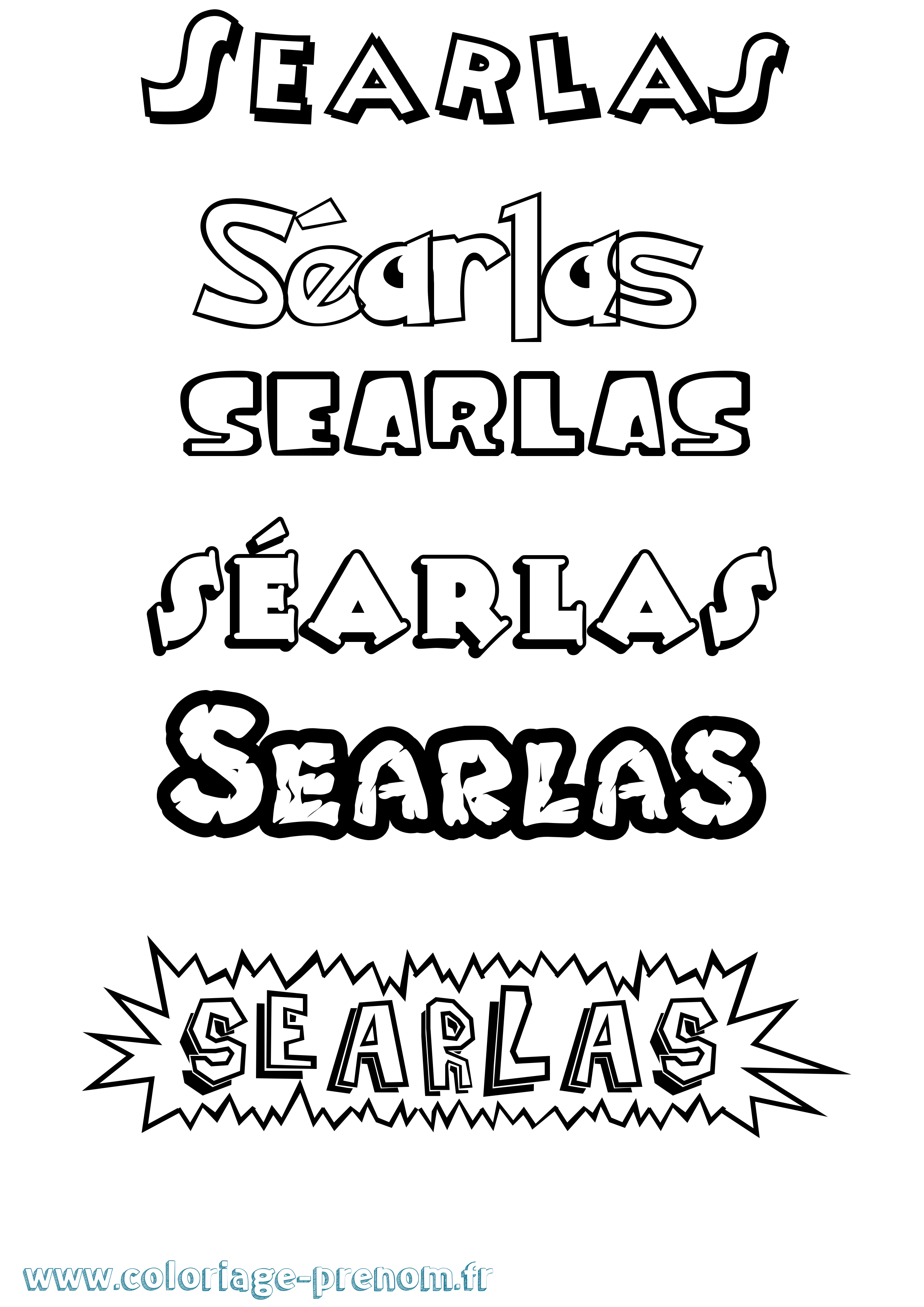 Coloriage Séarlas Dessin Animé Coloriage prénom Séarlas Dessin Animé