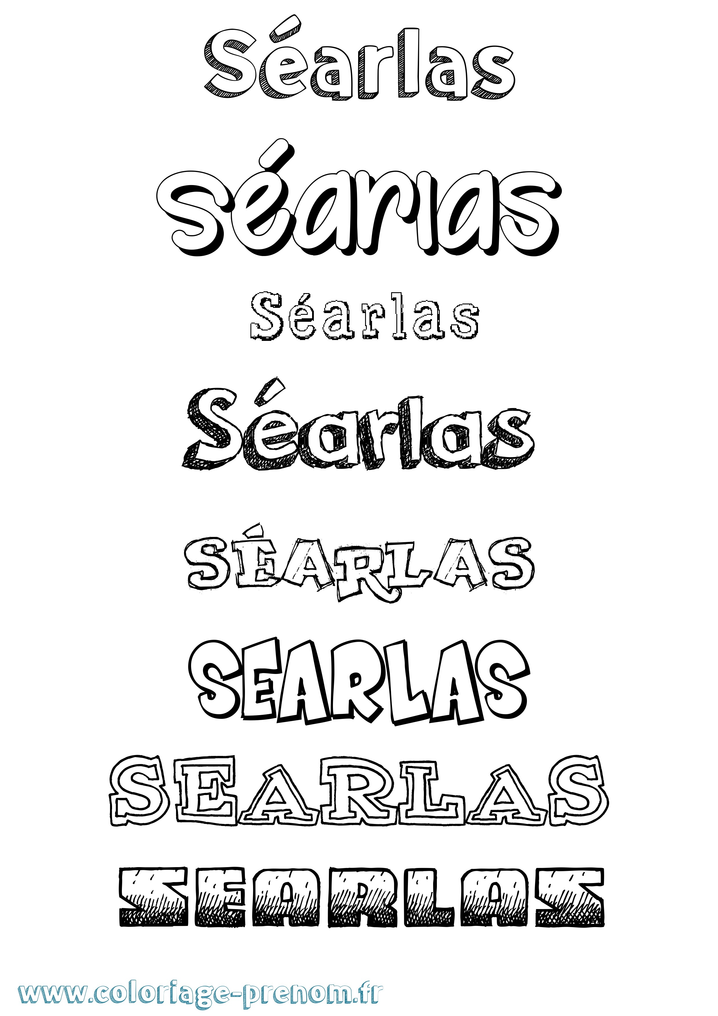 Coloriage Séarlas Dessiné Coloriage prénom Séarlas Dessiné