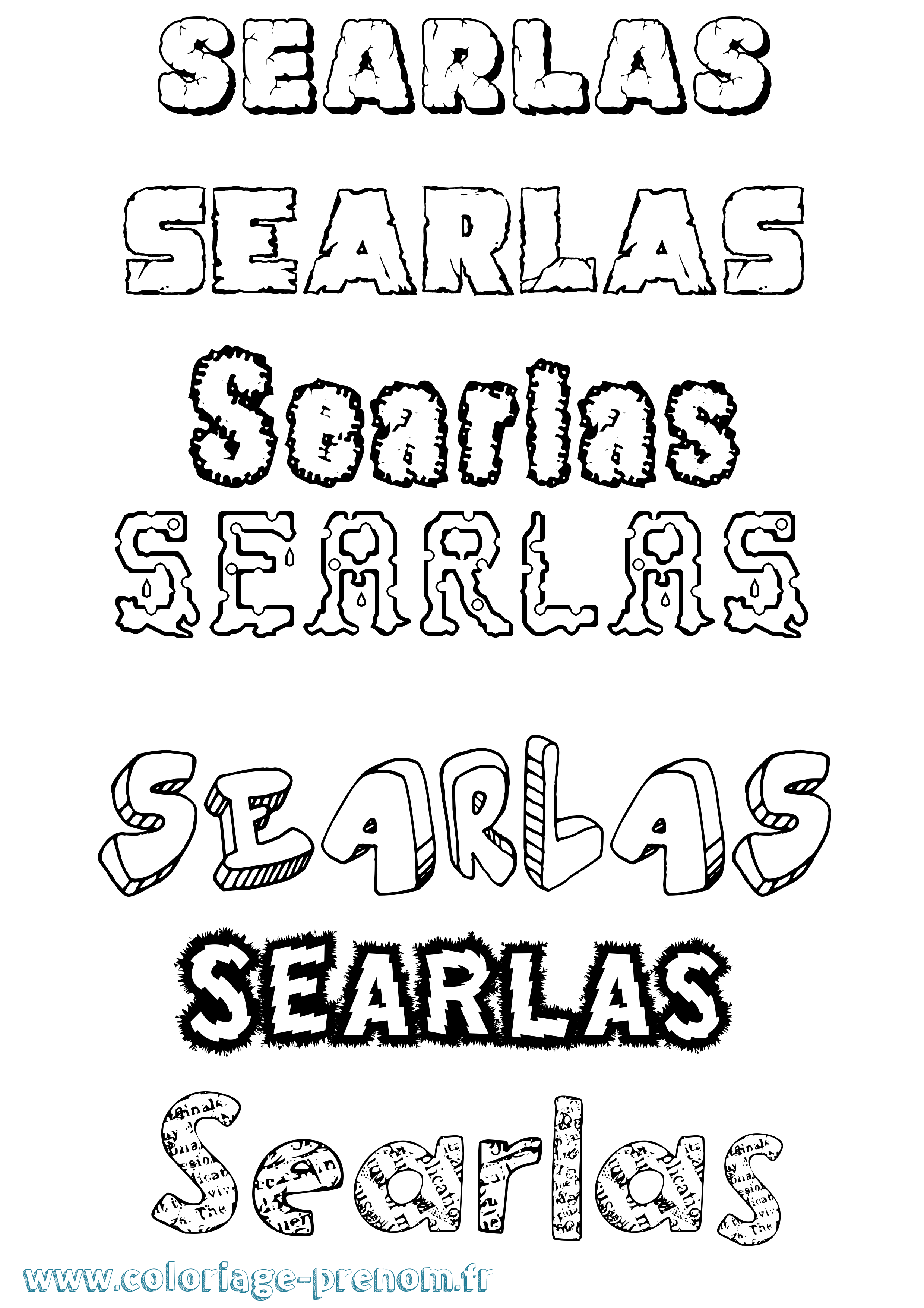 Coloriage Séarlas Destructuré Coloriage prénom Séarlas Destructuré