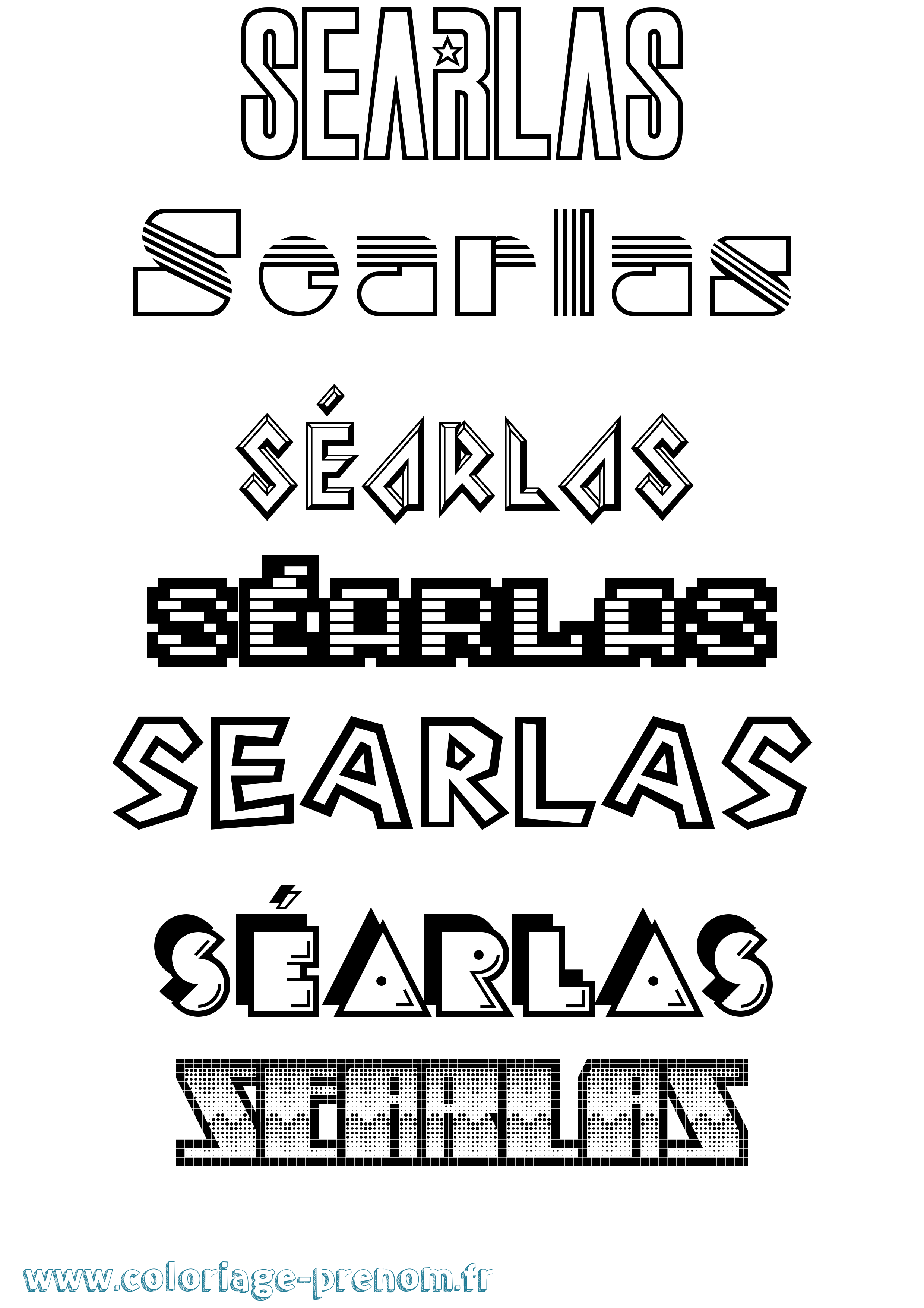 Coloriage Séarlas Jeux Vidéos Coloriage prénom Séarlas Jeux Vidéos