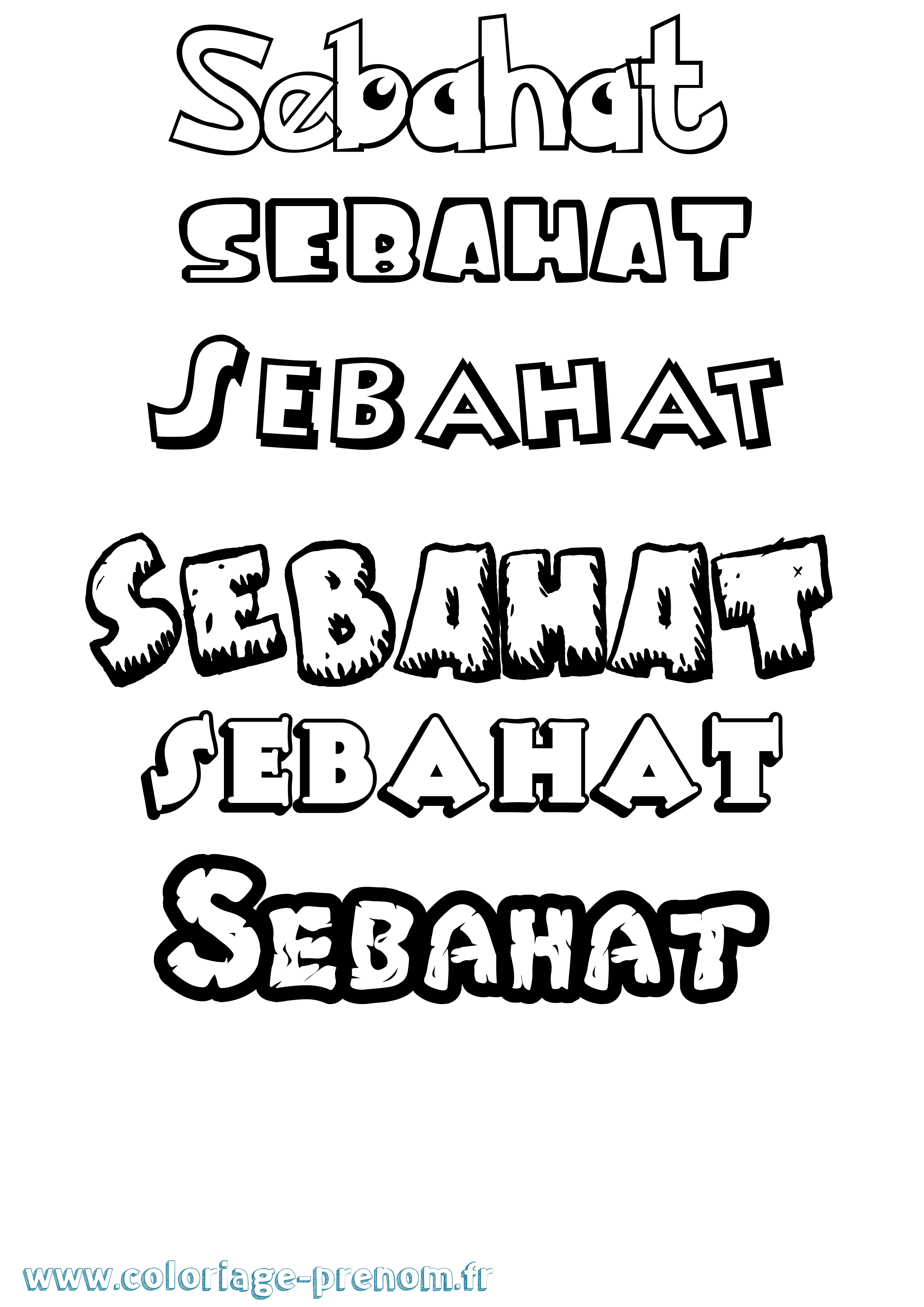 Coloriage Sebahat Dessin Animé Coloriage prénom Sebahat Dessin Animé