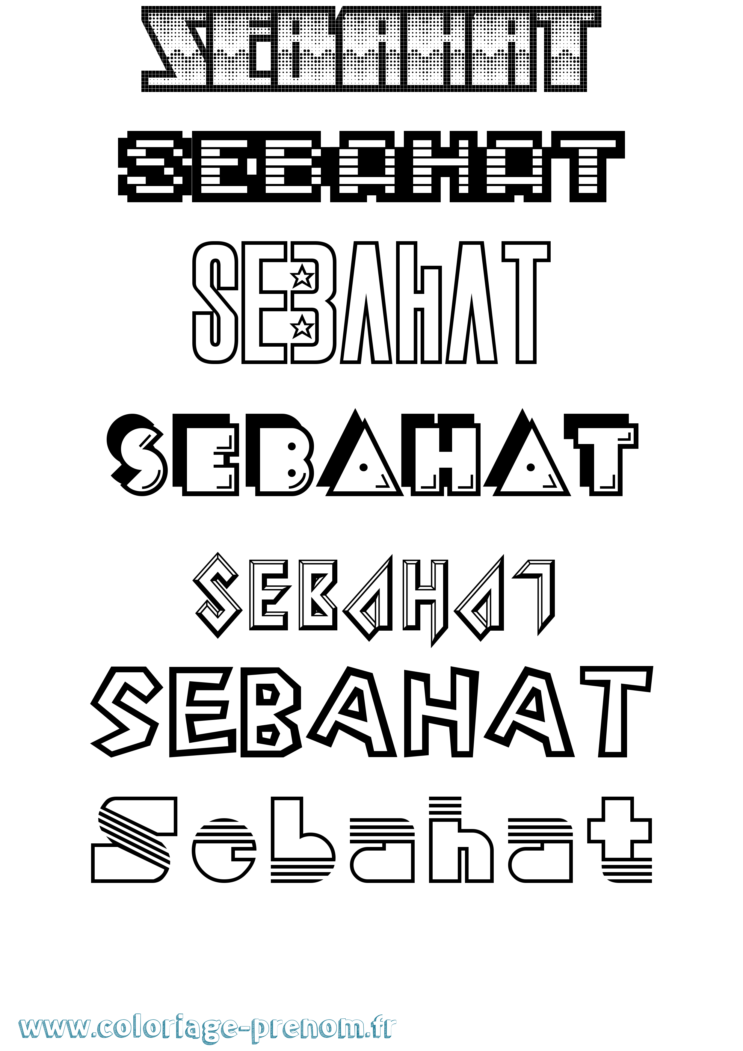 Coloriage Sebahat Jeux Vidéos Coloriage prénom Sebahat Jeux Vidéos