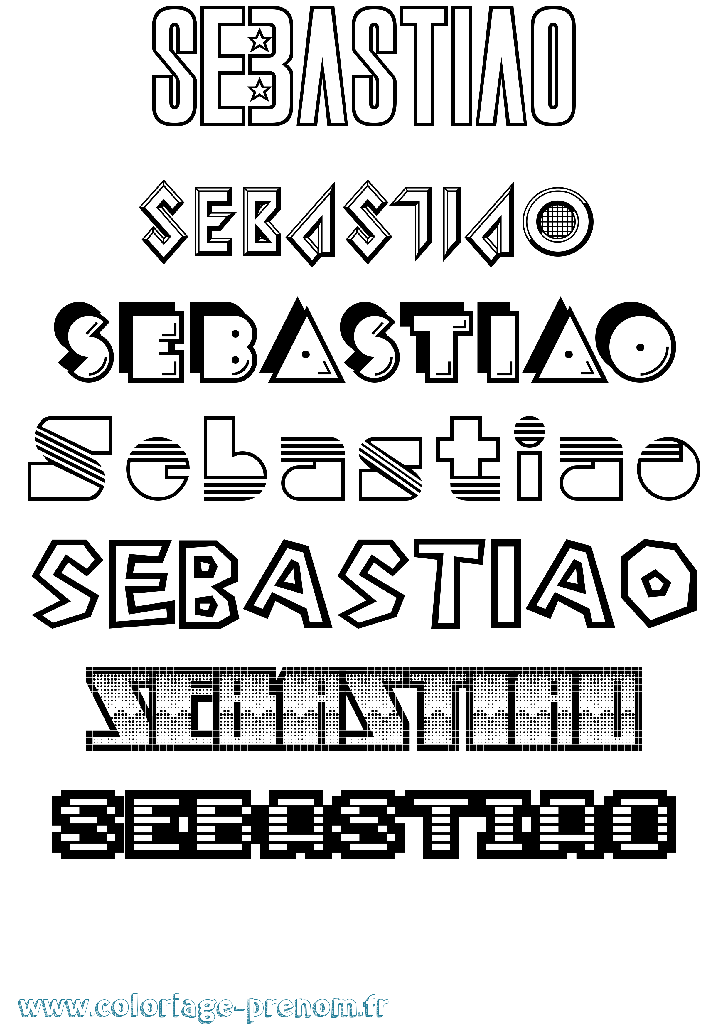 Coloriage Sebastiao Jeux Vidéos Coloriage prénom Sebastiao Jeux Vidéos