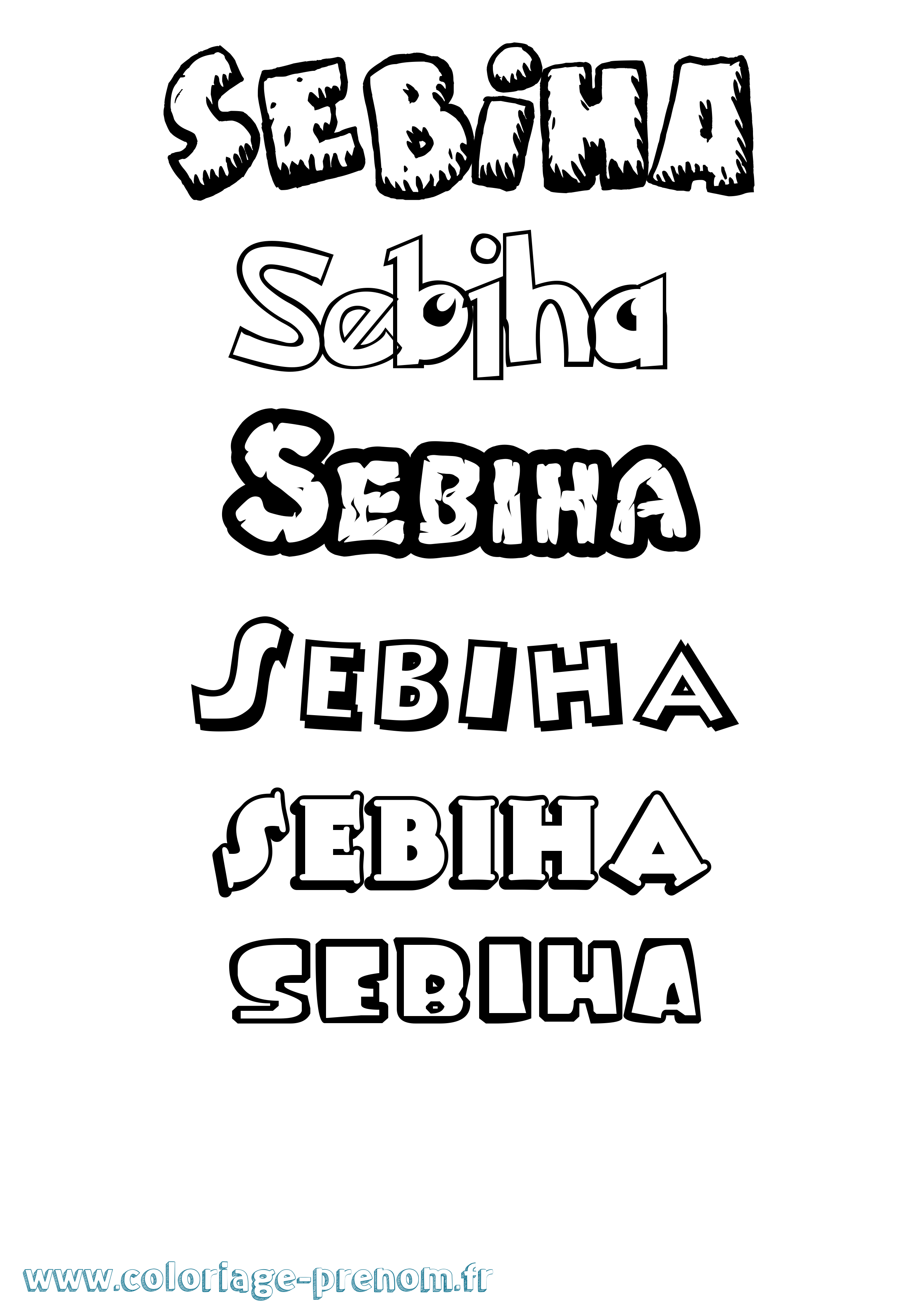 Coloriage Sebiha Dessin Animé Coloriage prénom Sebiha Dessin Animé