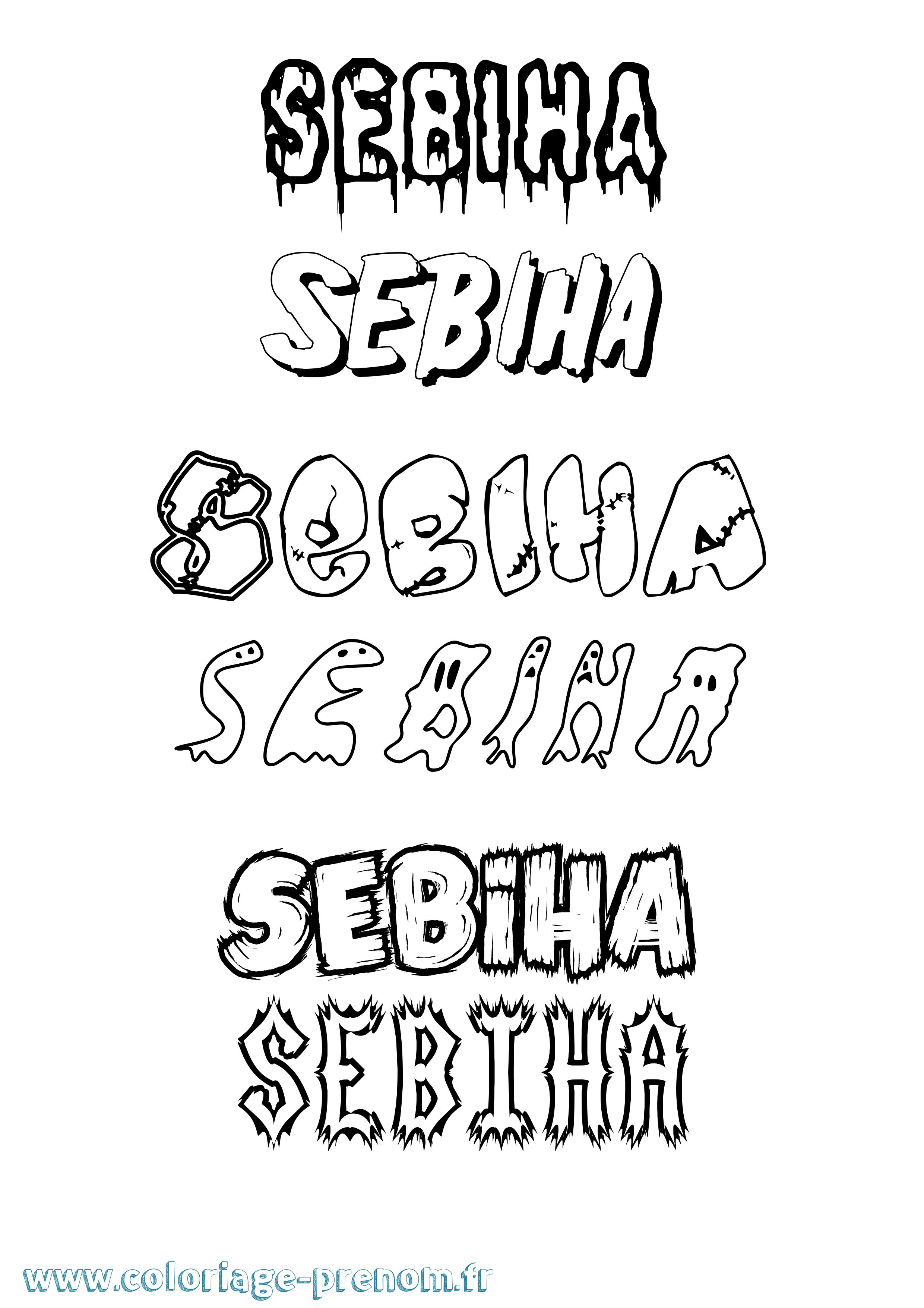 Coloriage Sebiha Frisson Coloriage prénom Sebiha Frisson