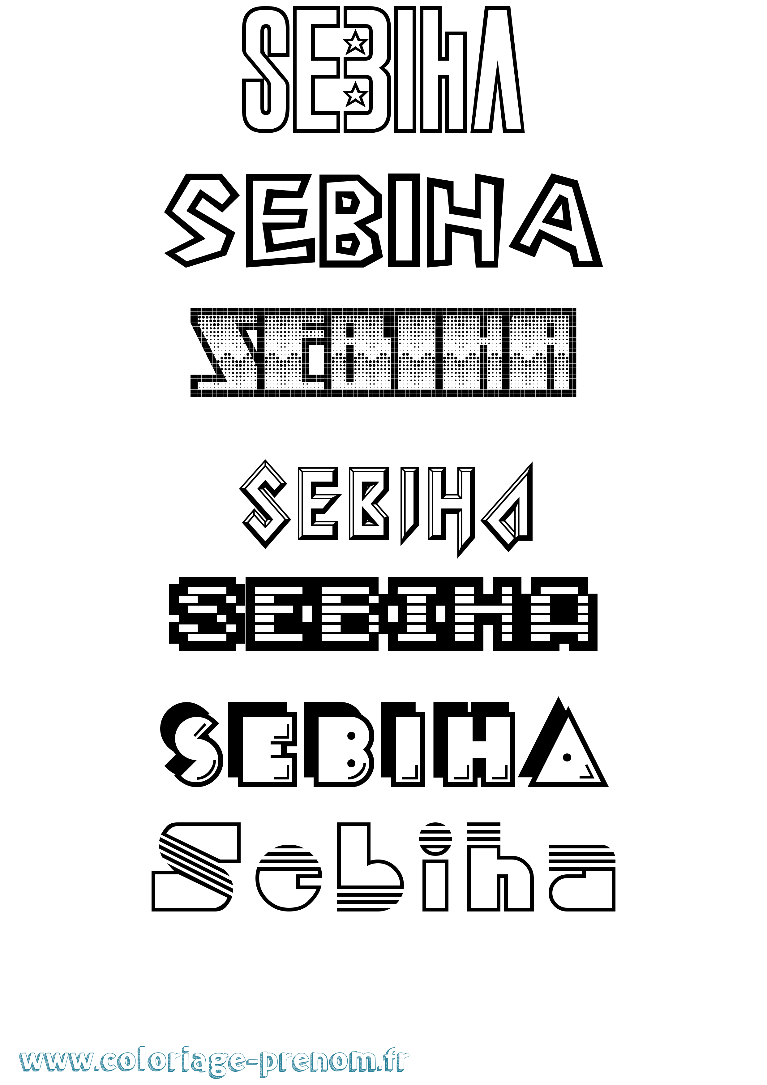 Coloriage Sebiha Jeux Vidéos Coloriage prénom Sebiha Jeux Vidéos