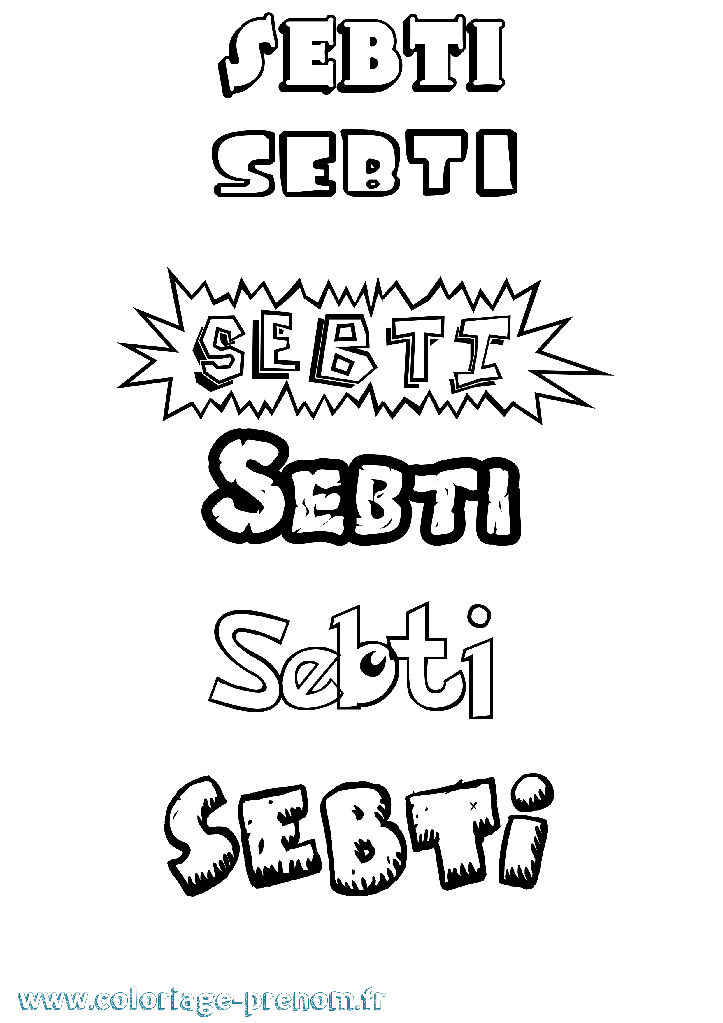 Coloriage Sebti Dessin Animé Coloriage prénom Sebti Dessin Animé