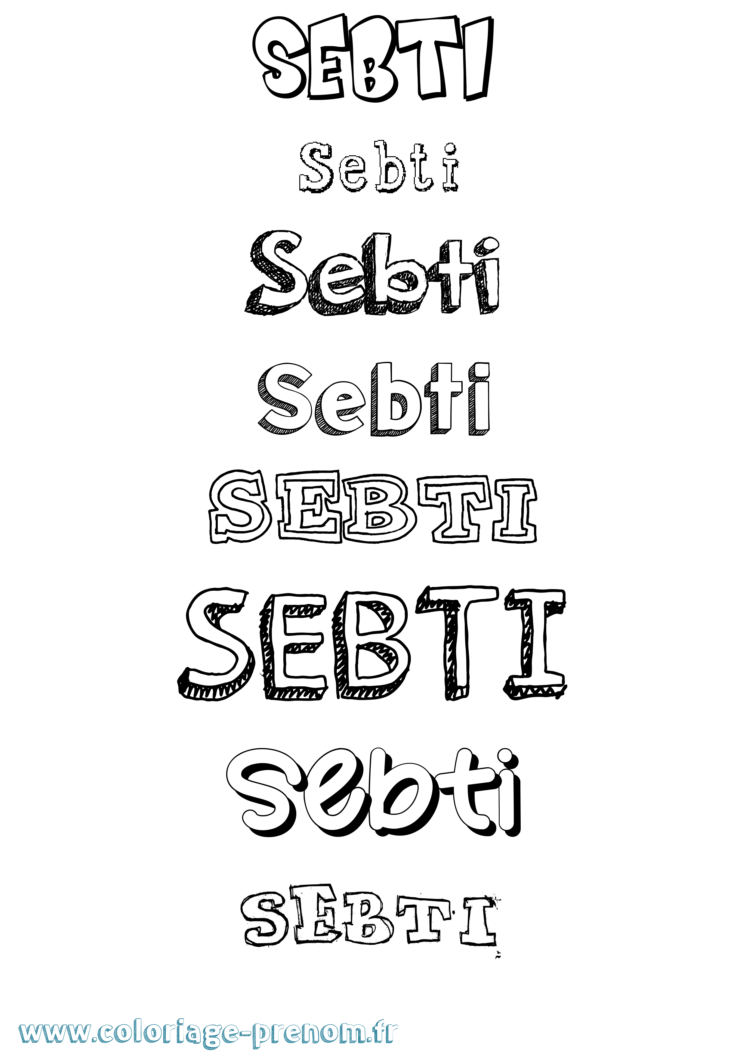 Coloriage Sebti Dessiné Coloriage prénom Sebti Dessiné