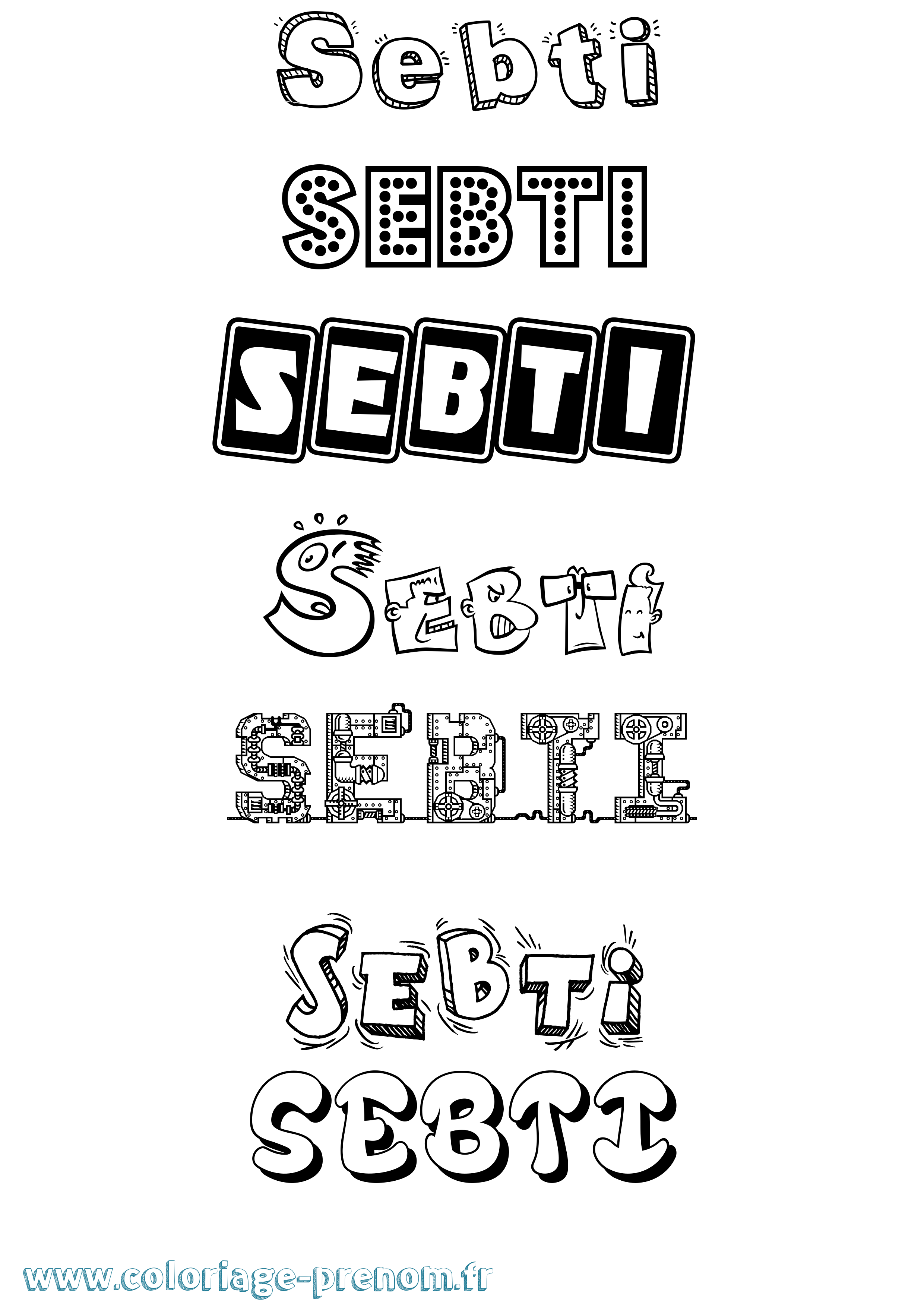 Coloriage Sebti Fun Coloriage prénom Sebti Fun