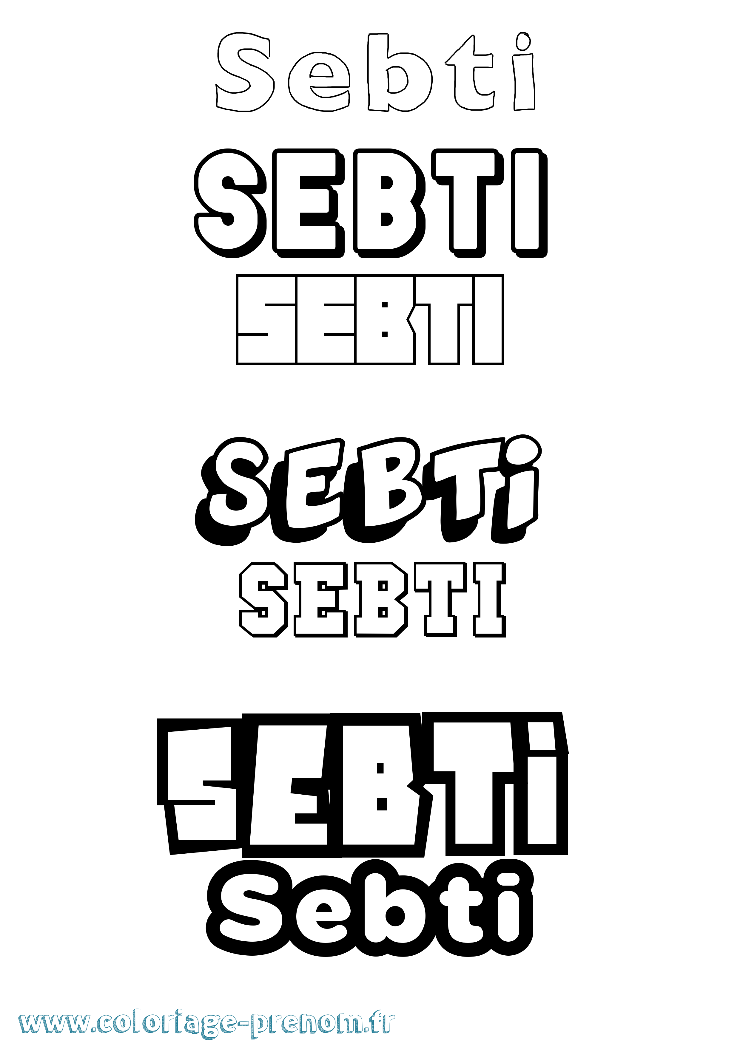Coloriage Sebti Simple Coloriage prénom Sebti Simple