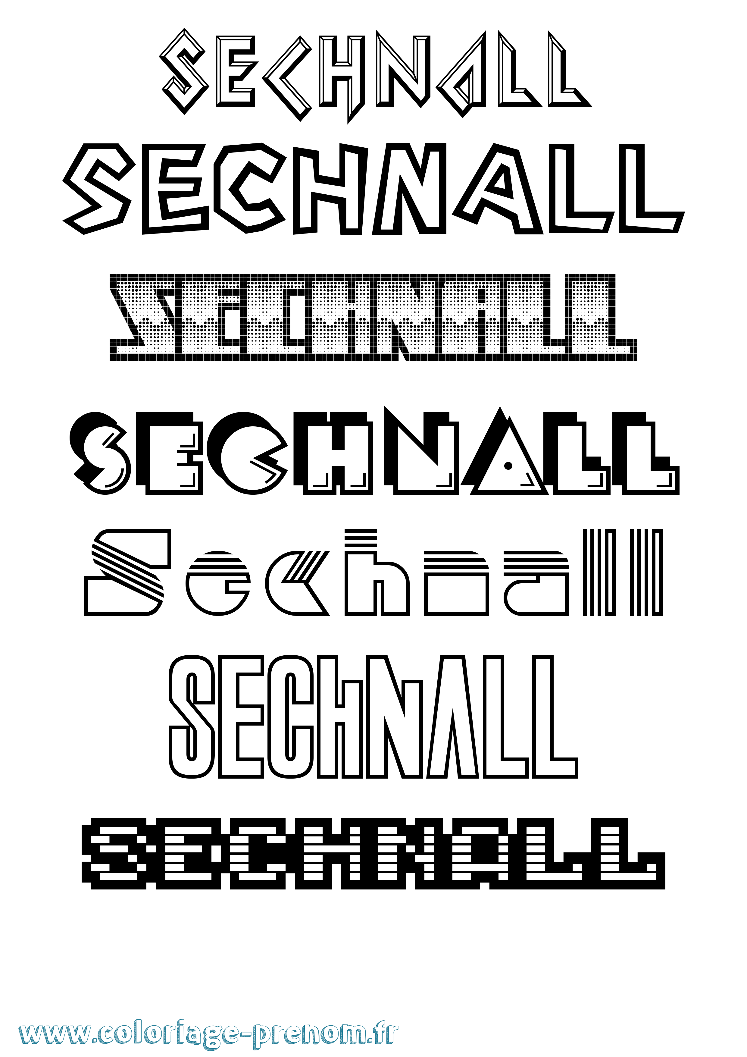 Coloriage Sechnall Jeux Vidéos Coloriage prénom Sechnall Jeux Vidéos