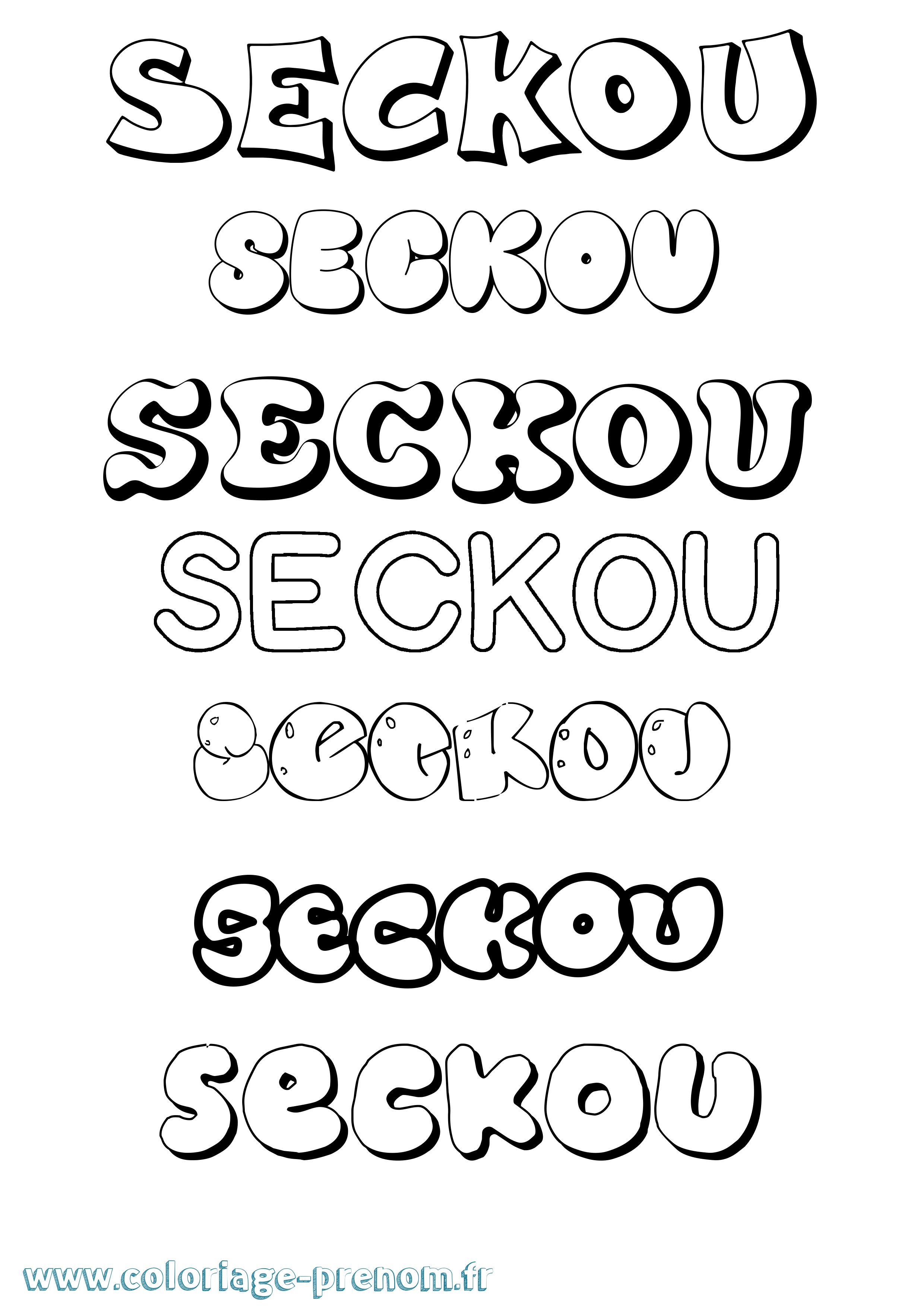 Coloriage Seckou Bubble Coloriage prénom Seckou Bubble