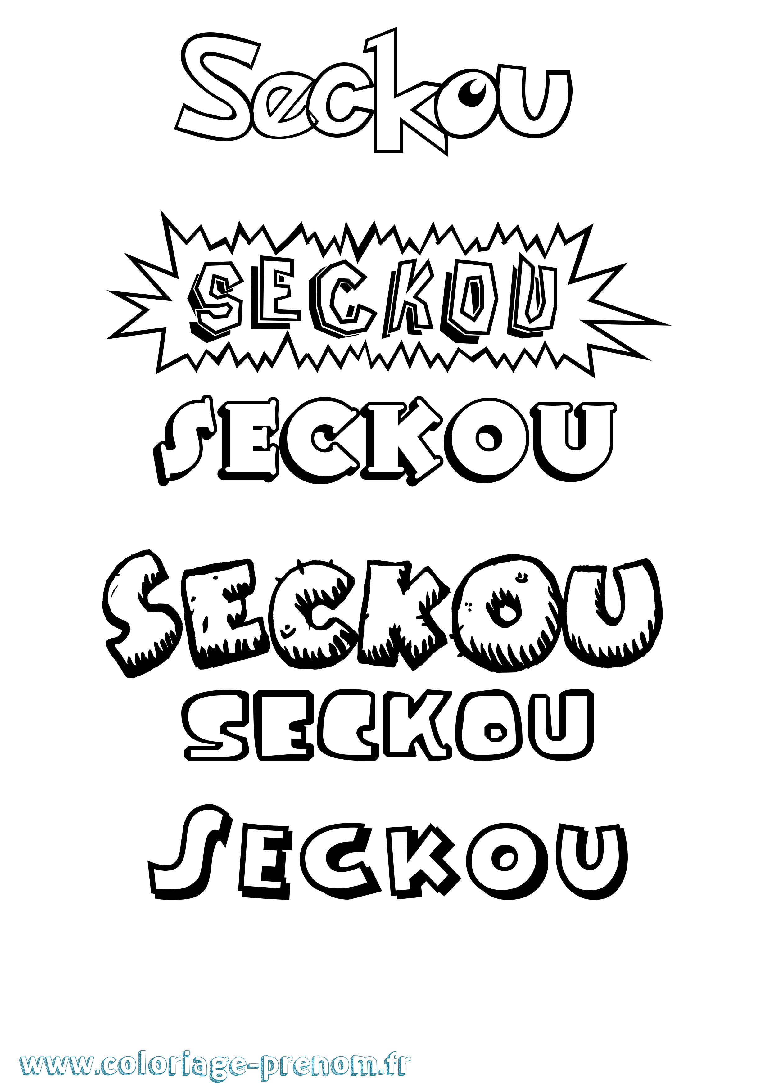Coloriage Seckou Dessin Animé Coloriage prénom Seckou Dessin Animé