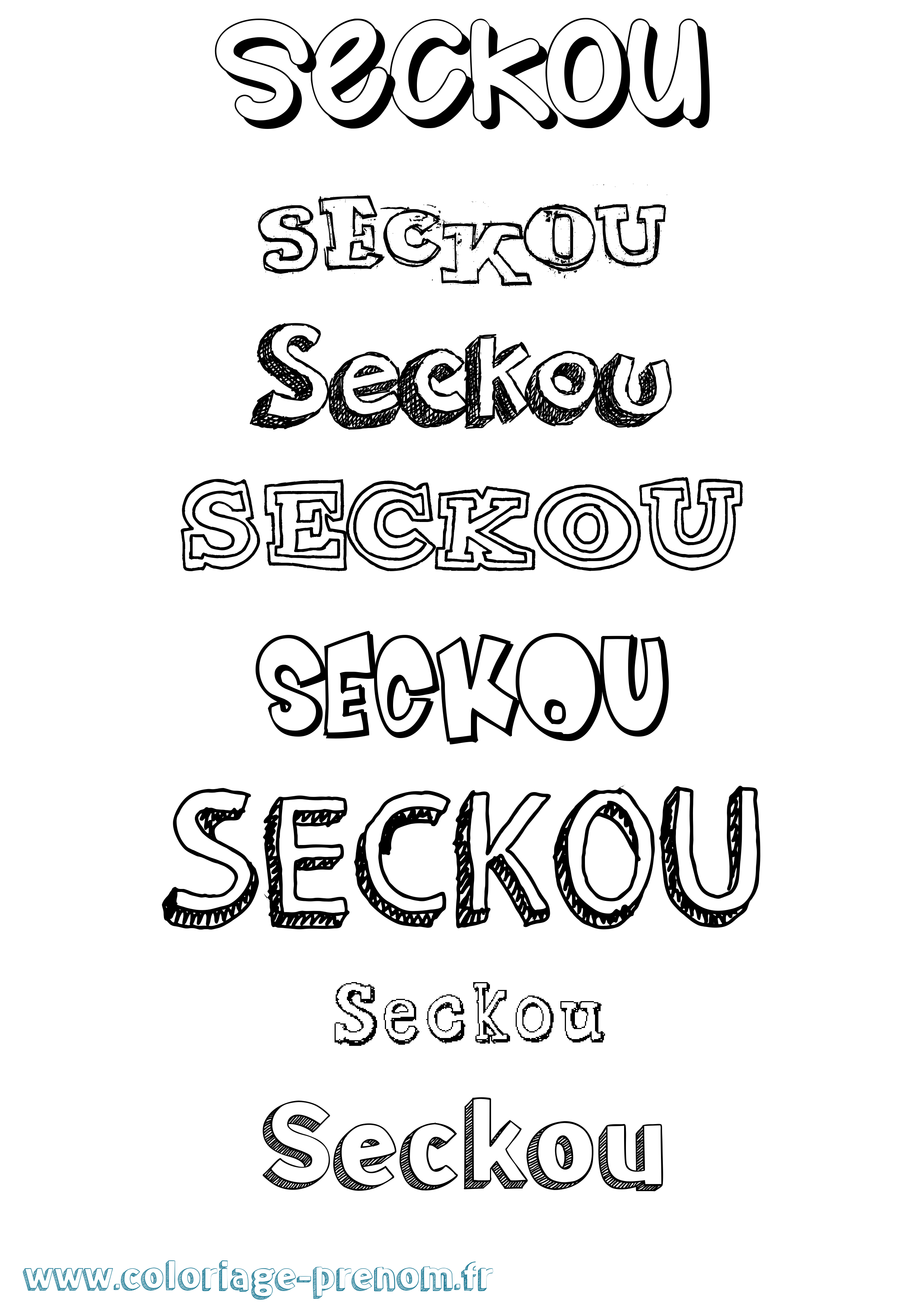 Coloriage Seckou Dessiné Coloriage prénom Seckou Dessiné