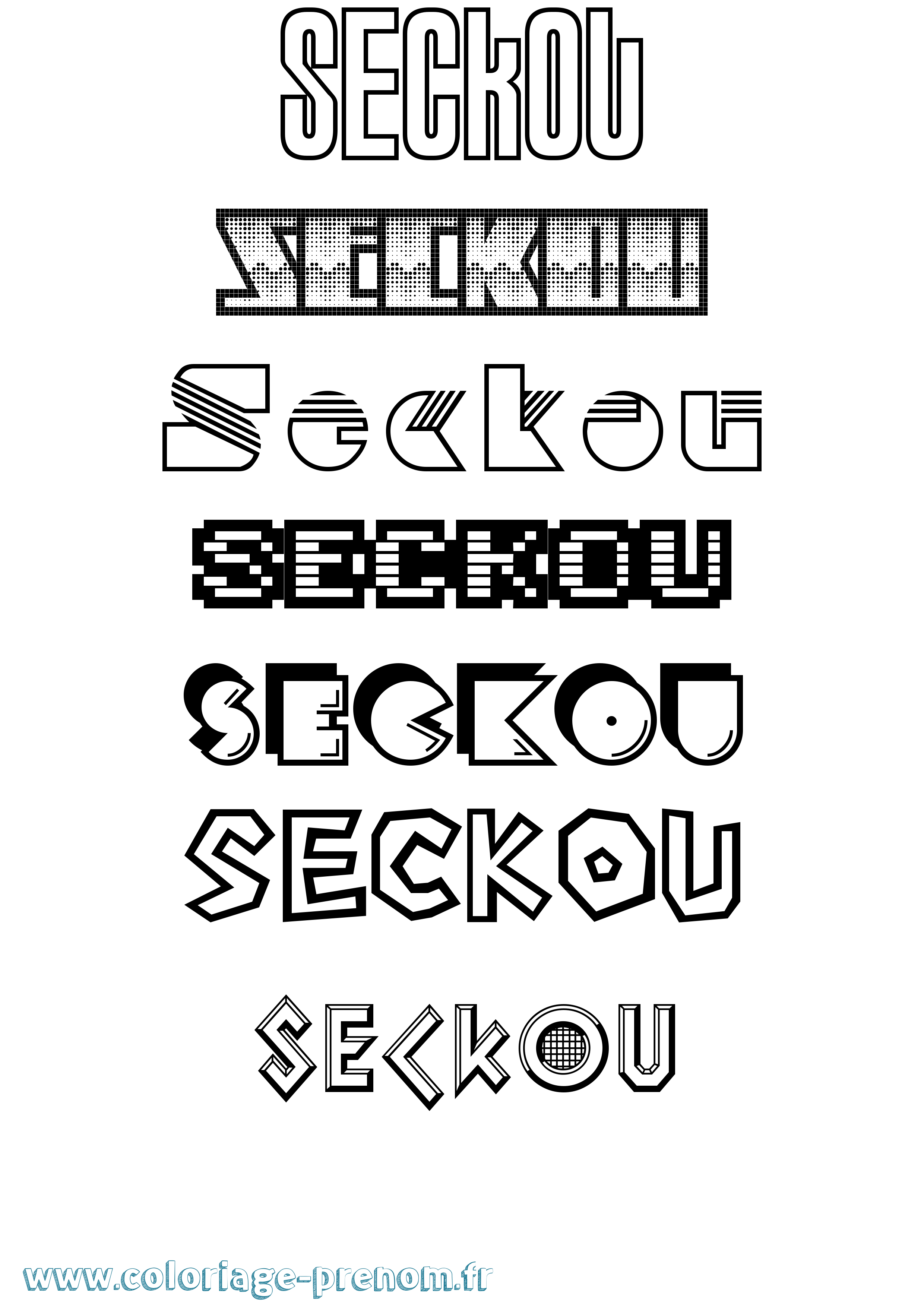 Coloriage Seckou Jeux Vidéos Coloriage prénom Seckou Jeux Vidéos
