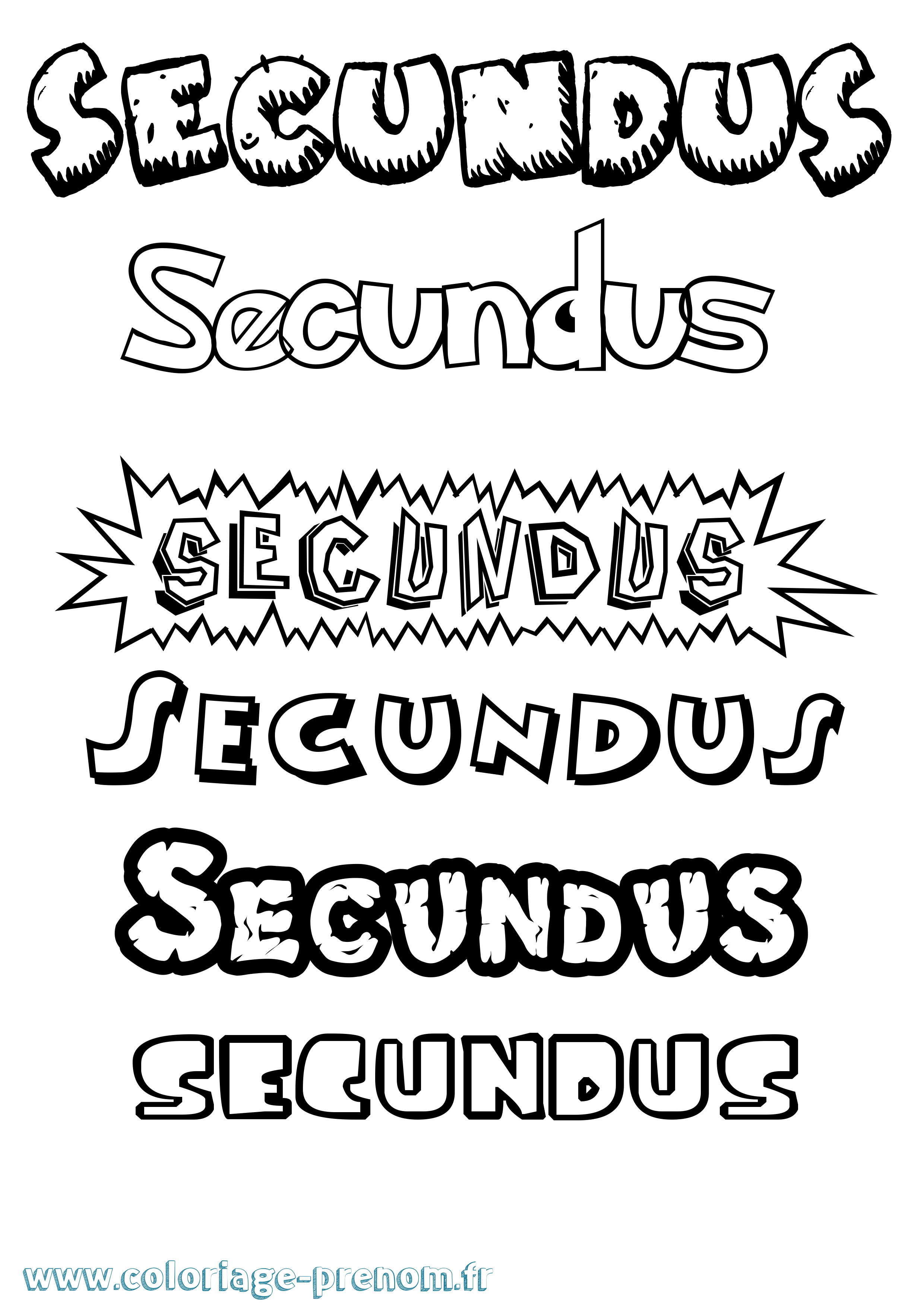 Coloriage Secundus Dessin Animé Coloriage prénom Secundus Dessin Animé