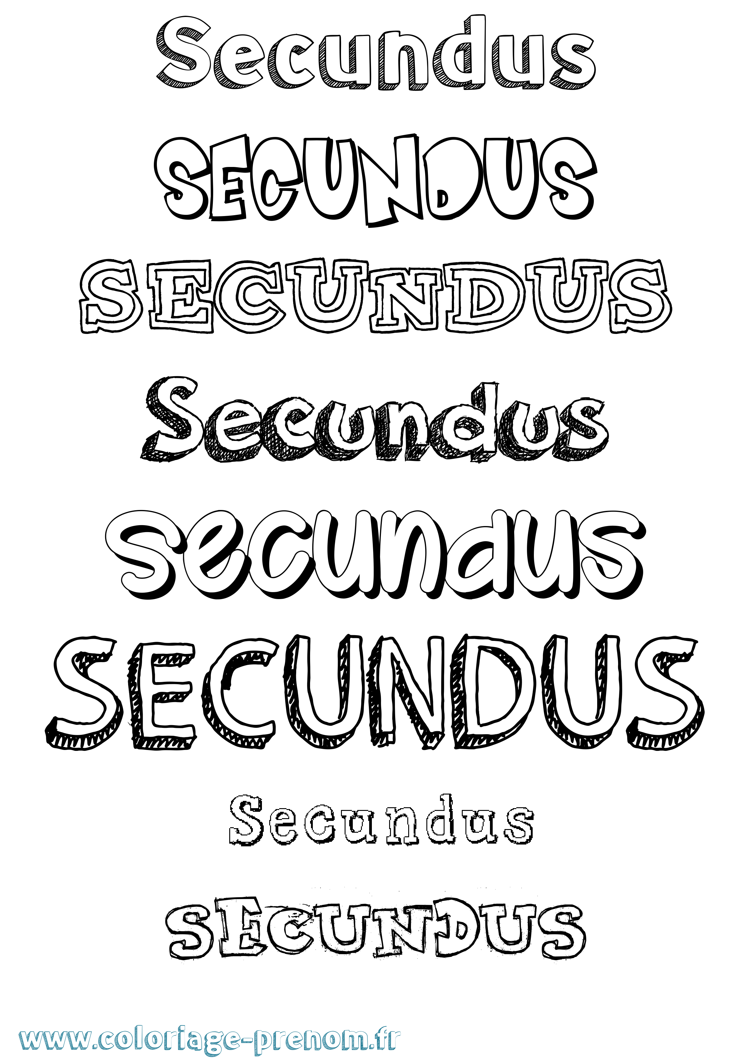 Coloriage Secundus Dessiné Coloriage prénom Secundus Dessiné