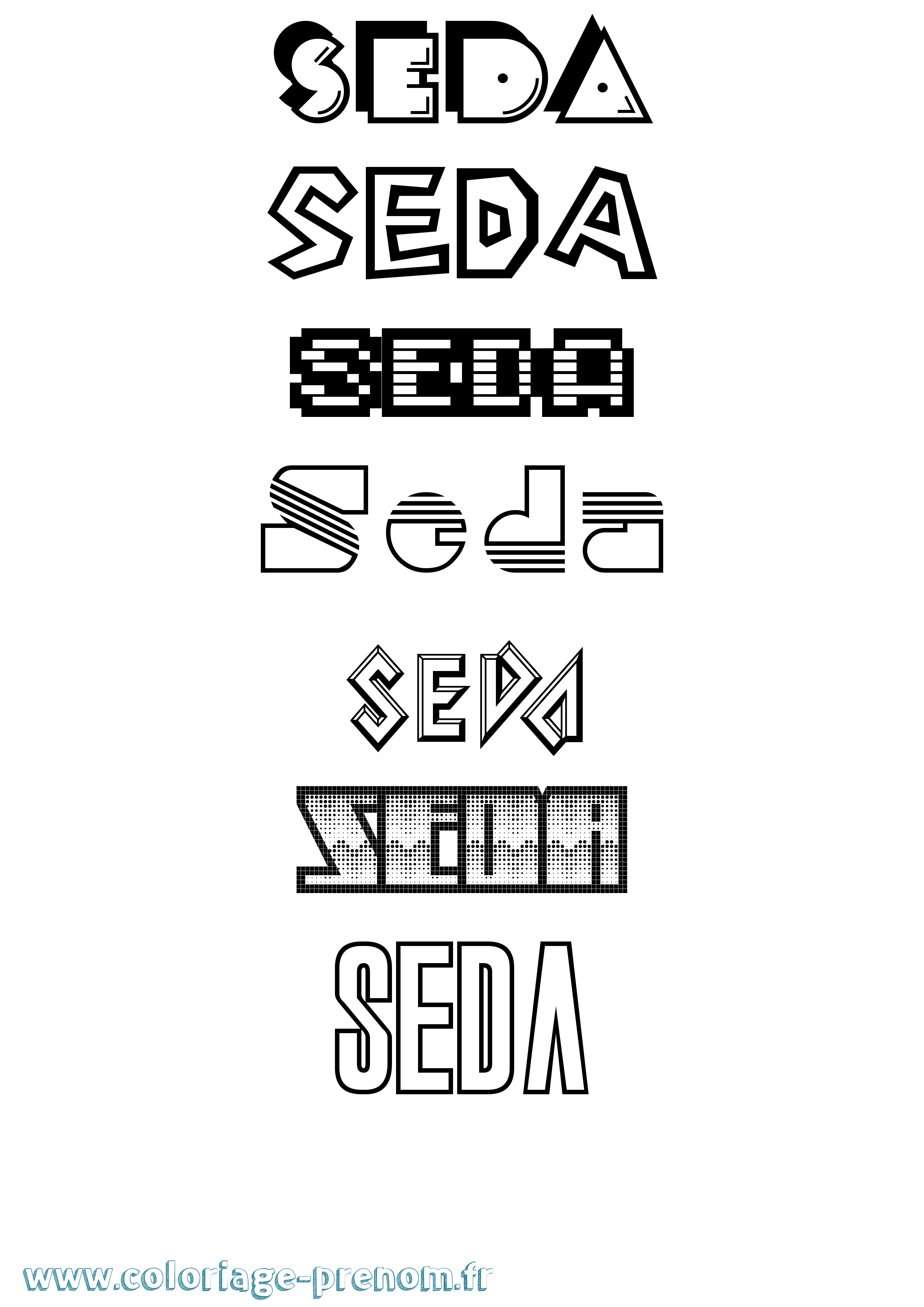 Coloriage Seda Jeux Vidéos Coloriage prénom Seda Jeux Vidéos