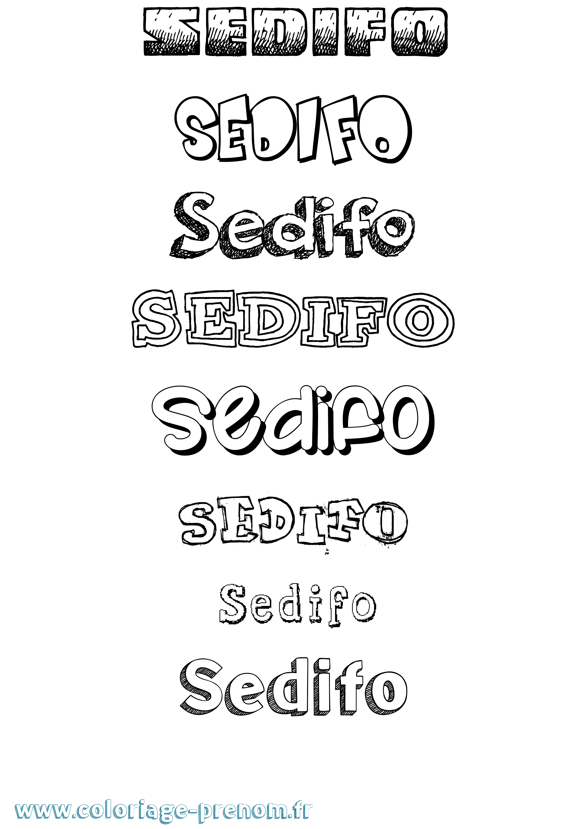 Coloriage Sedifo Dessiné Coloriage prénom Sedifo Dessiné