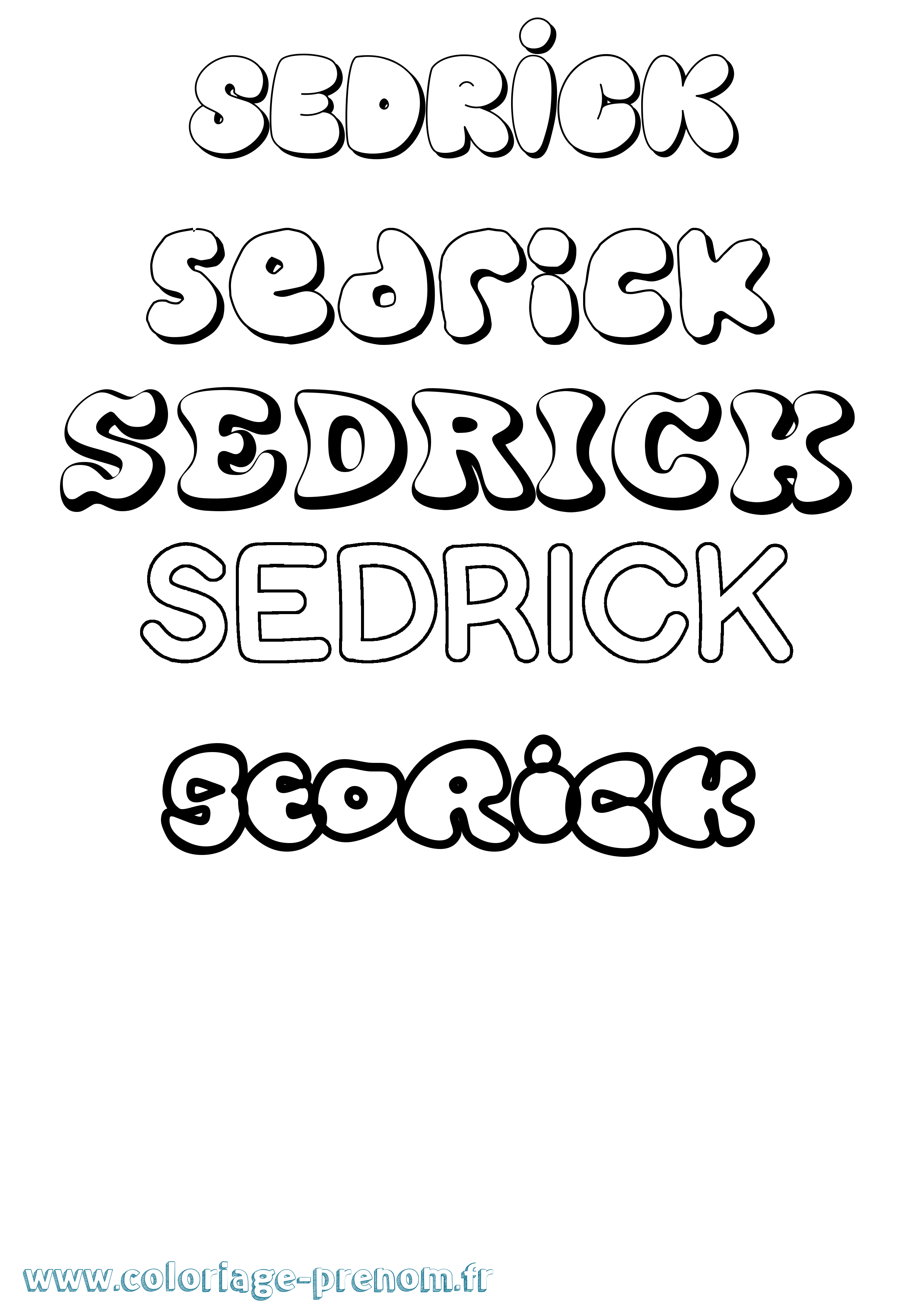Coloriage Sedrick Bubble Coloriage prénom Sedrick Bubble