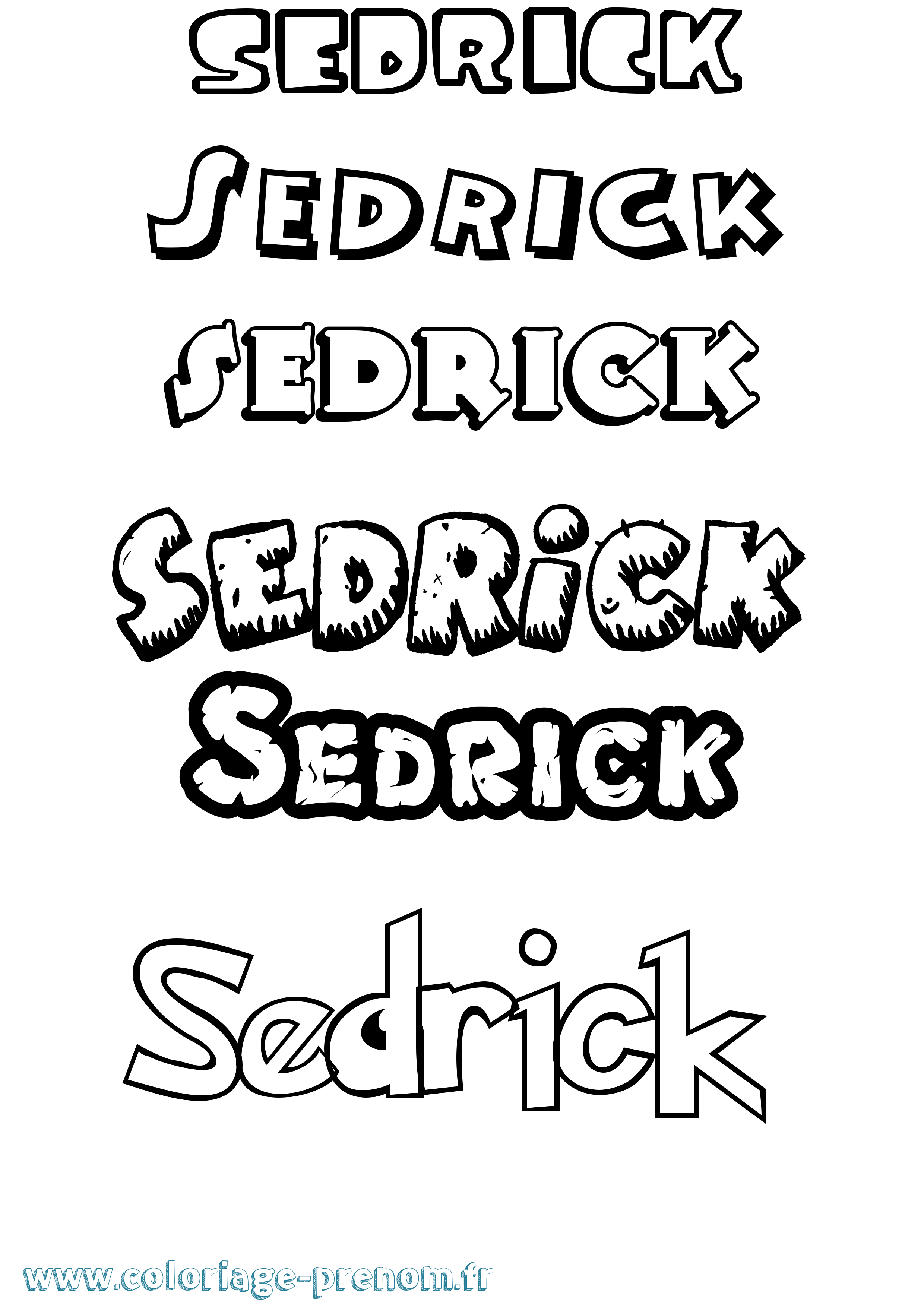 Coloriage Sedrick Dessin Animé Coloriage prénom Sedrick Dessin Animé