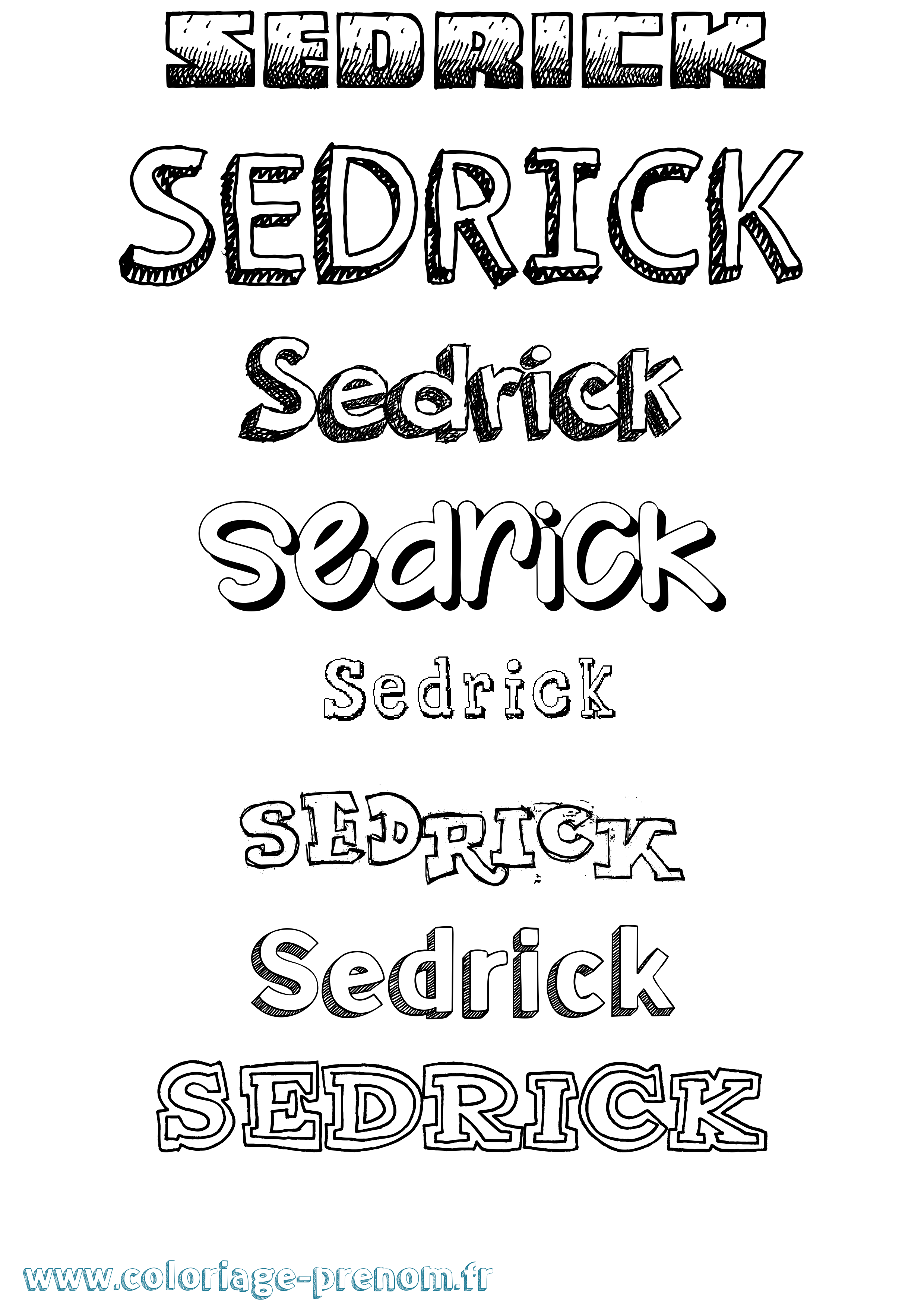 Coloriage Sedrick Dessiné Coloriage prénom Sedrick Dessiné