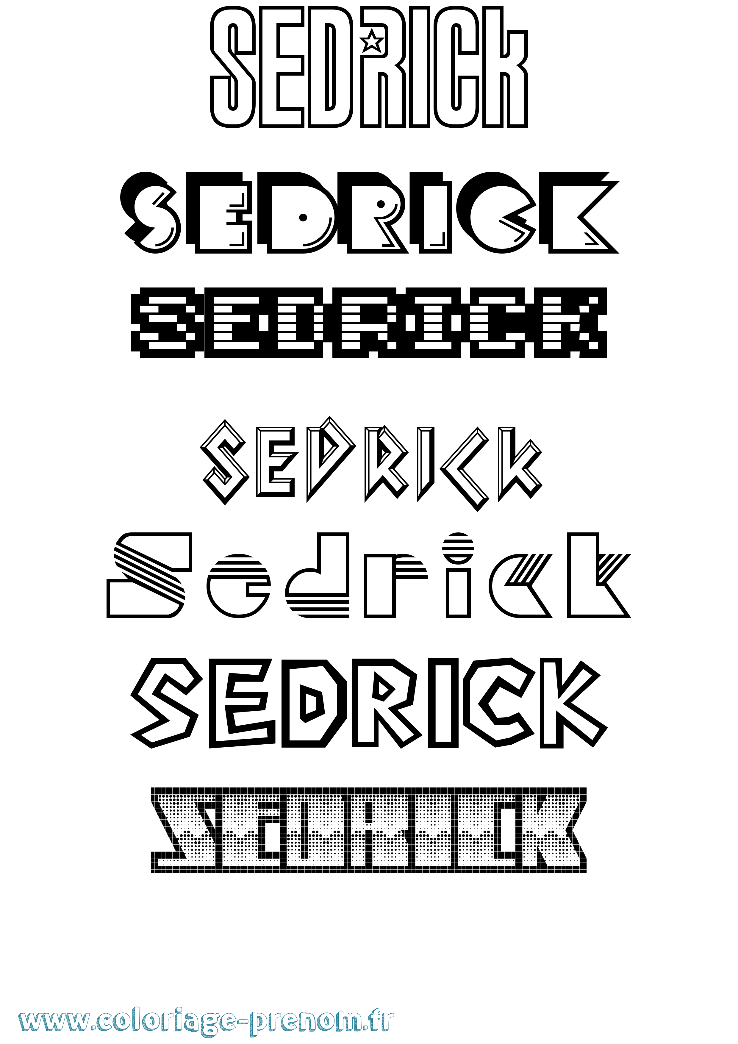 Coloriage Sedrick Jeux Vidéos Coloriage prénom Sedrick Jeux Vidéos