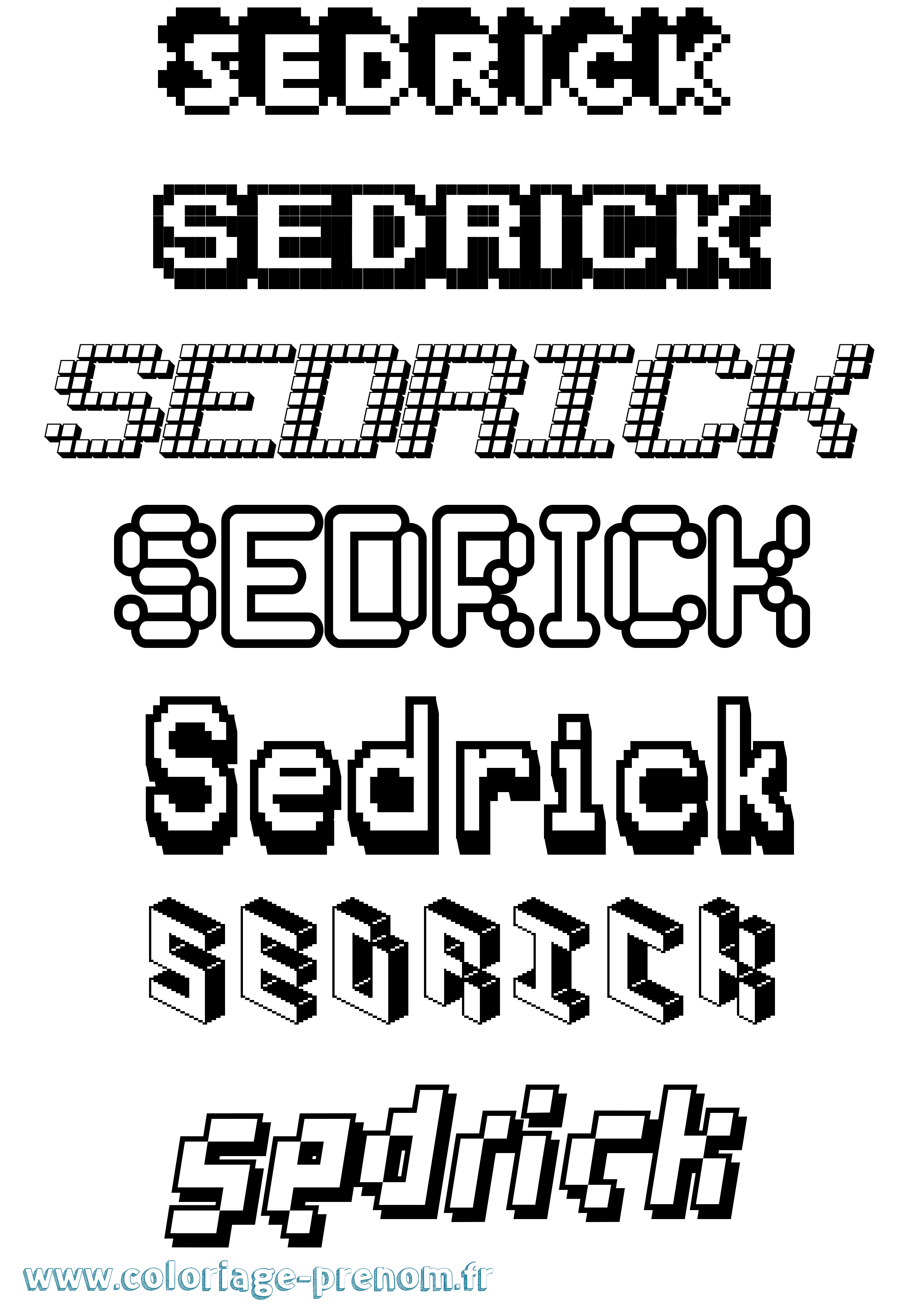 Coloriage Sedrick Pixel Coloriage prénom Sedrick Pixel