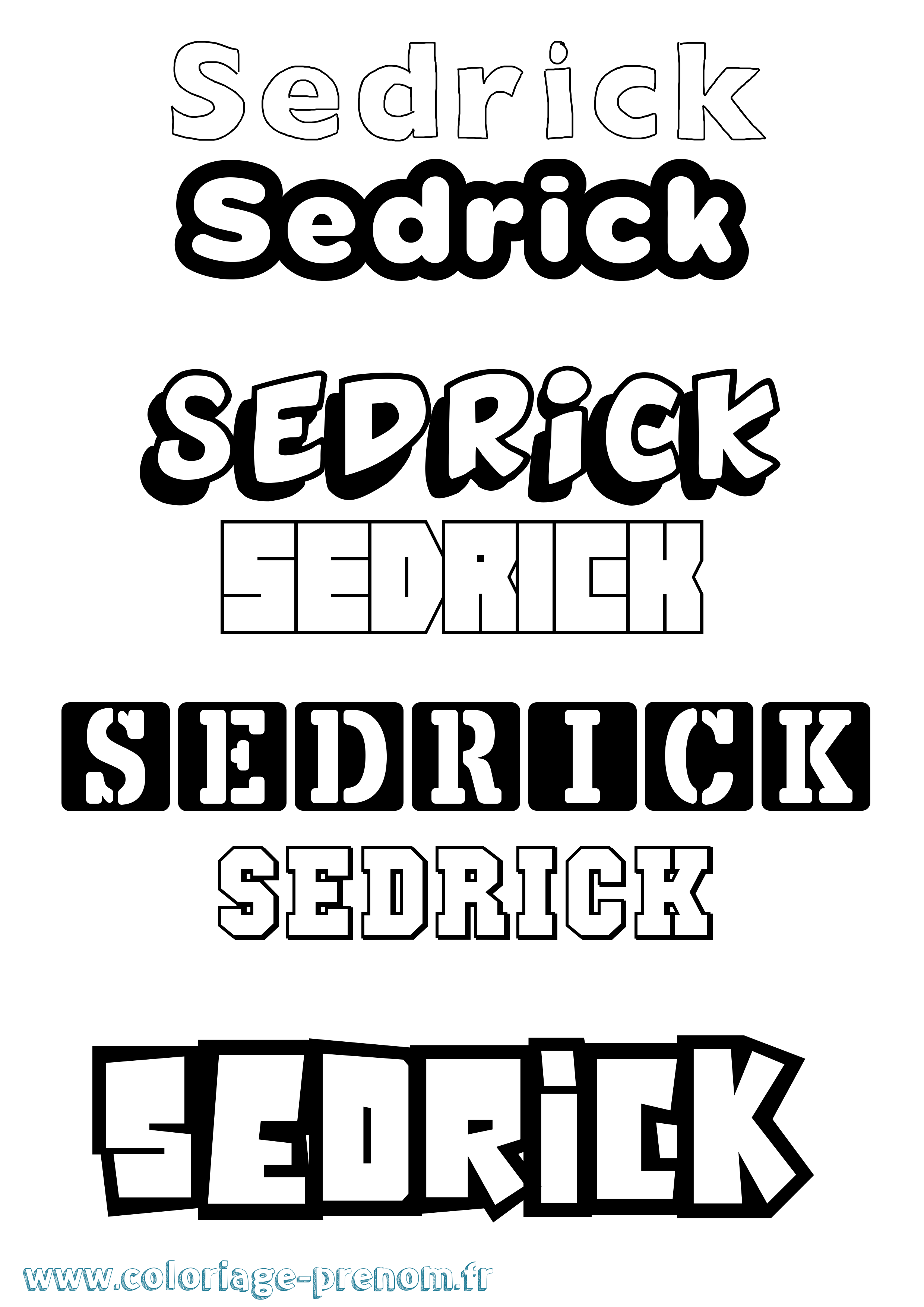 Coloriage Sedrick Simple Coloriage prénom Sedrick Simple