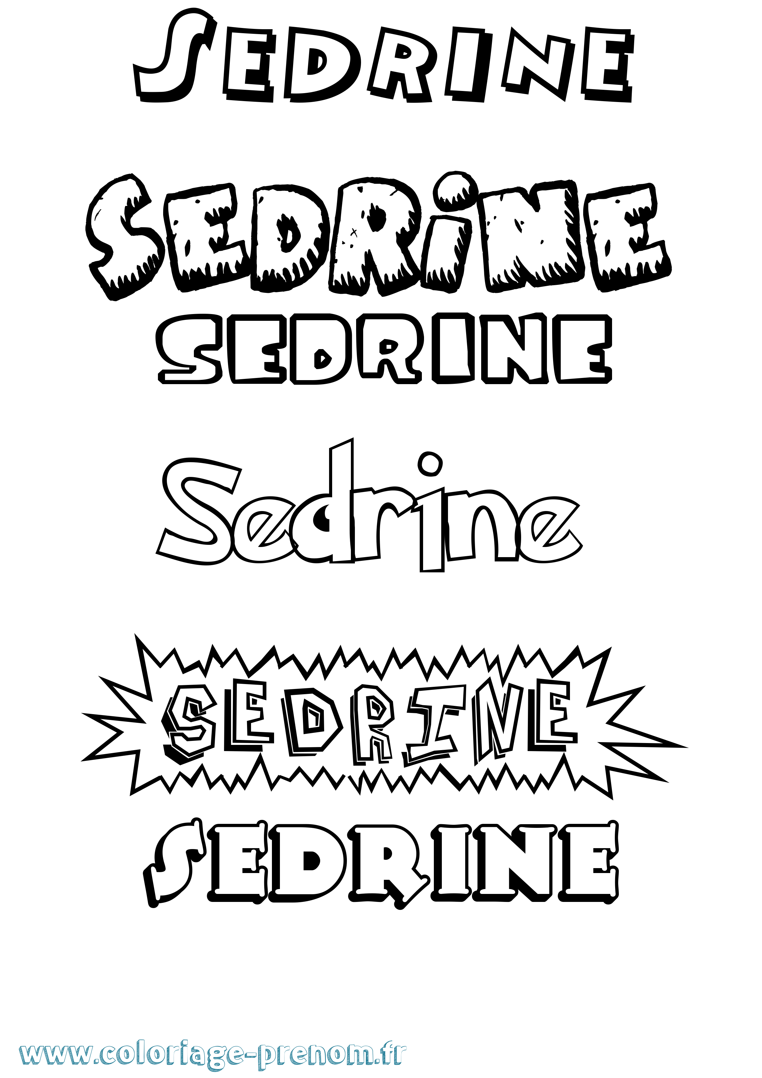 Coloriage Sedrine Dessin Animé Coloriage prénom Sedrine Dessin Animé