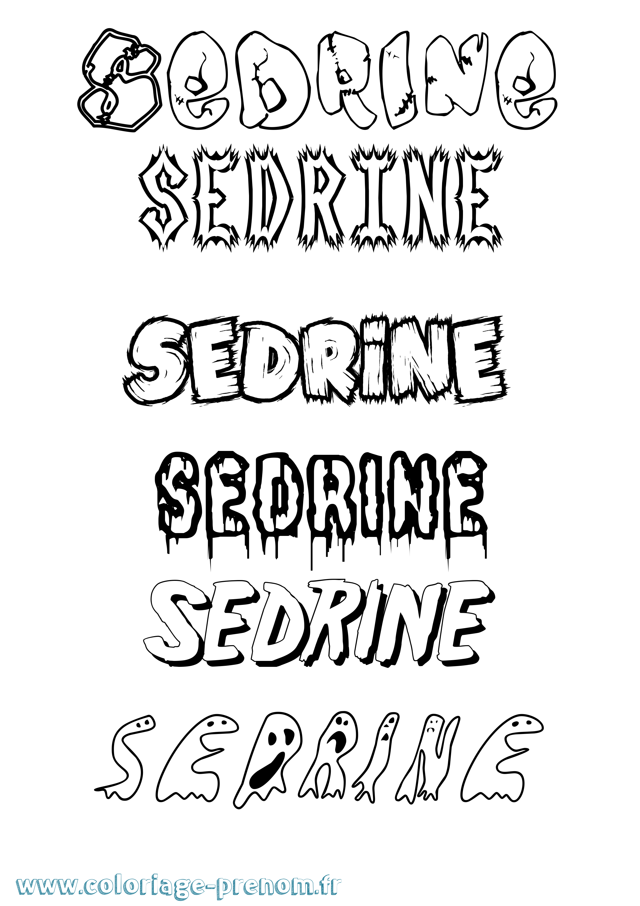 Coloriage Sedrine Frisson Coloriage prénom Sedrine Frisson