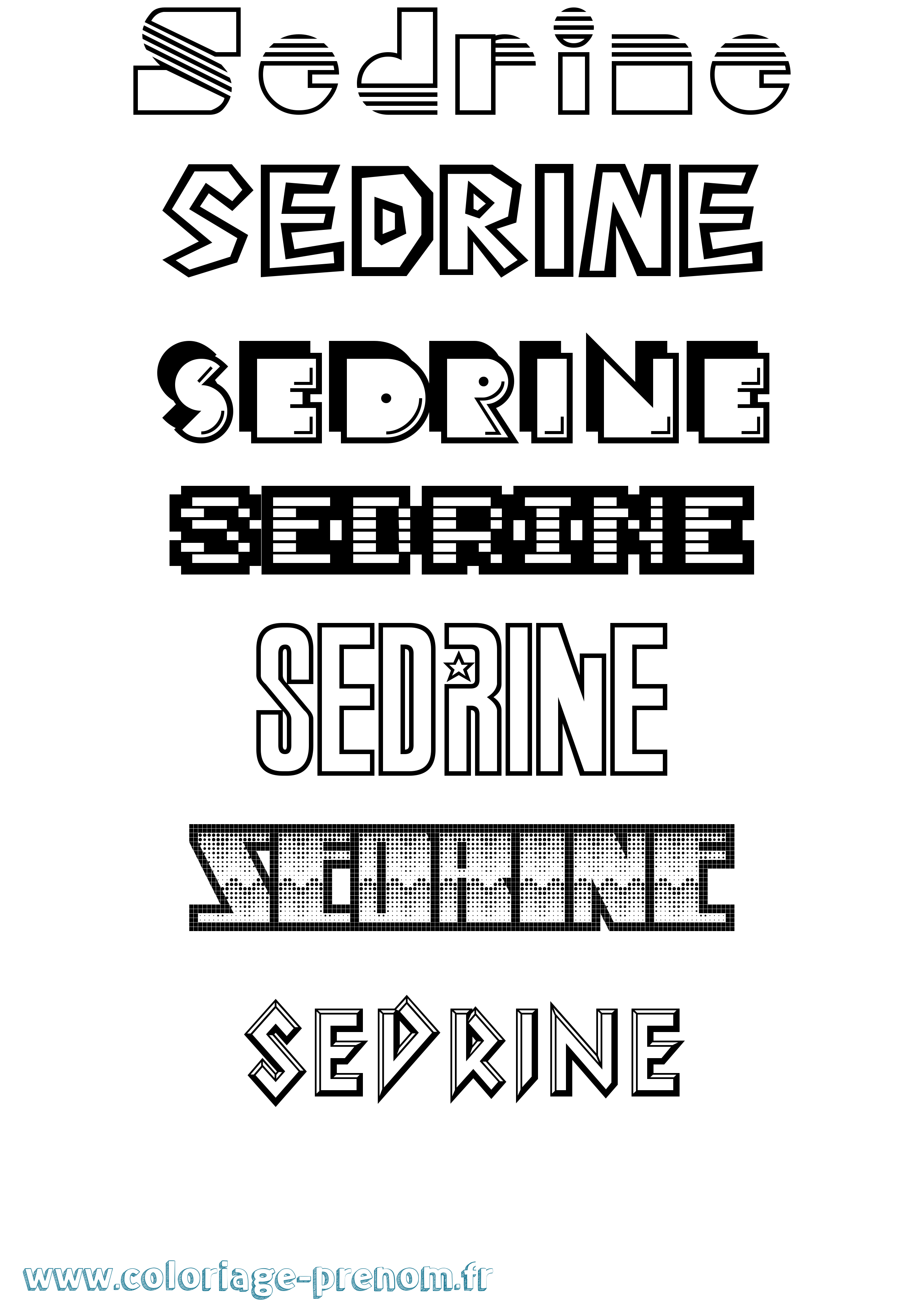 Coloriage Sedrine Jeux Vidéos Coloriage prénom Sedrine Jeux Vidéos