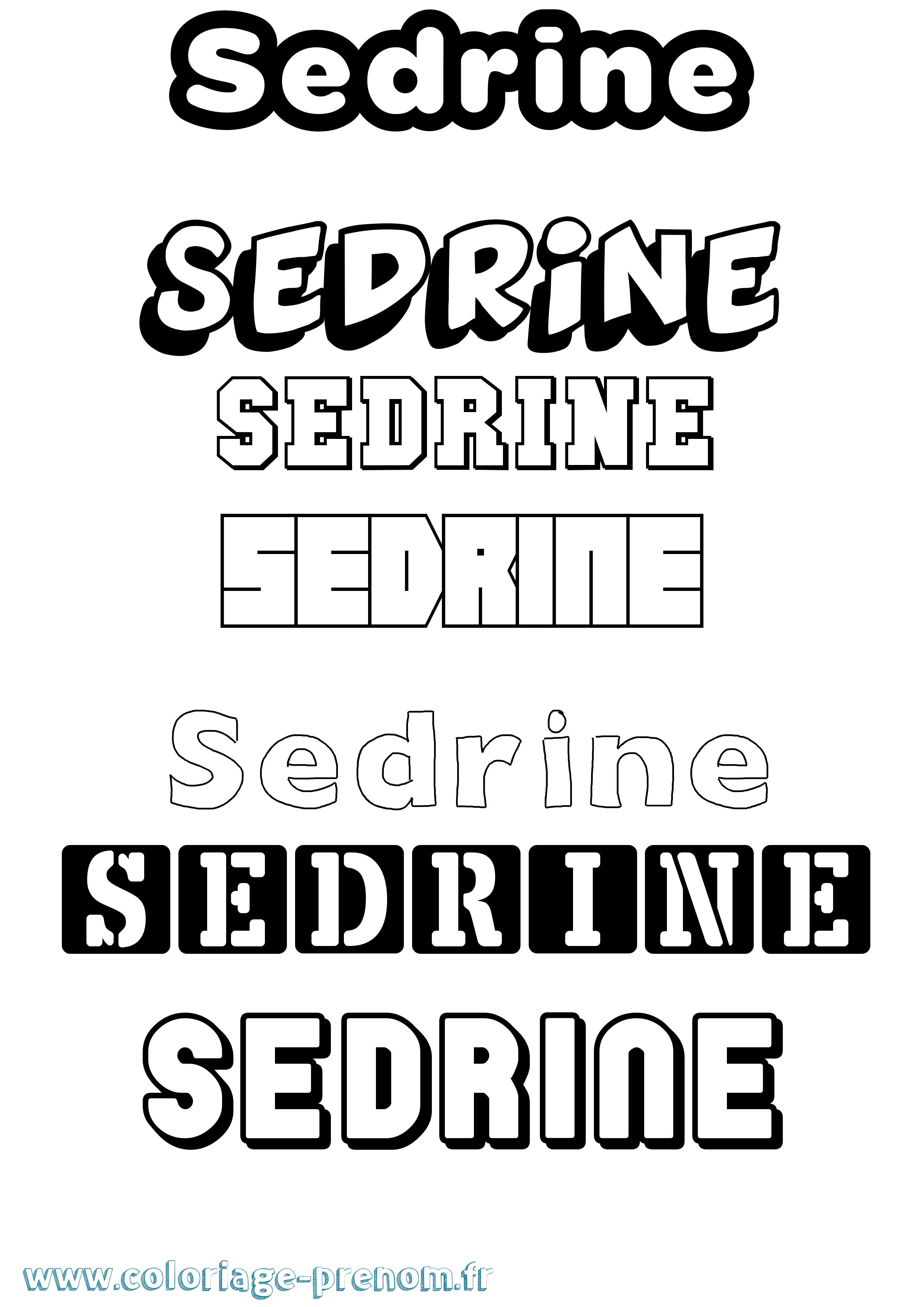 Coloriage Sedrine Simple Coloriage prénom Sedrine Simple