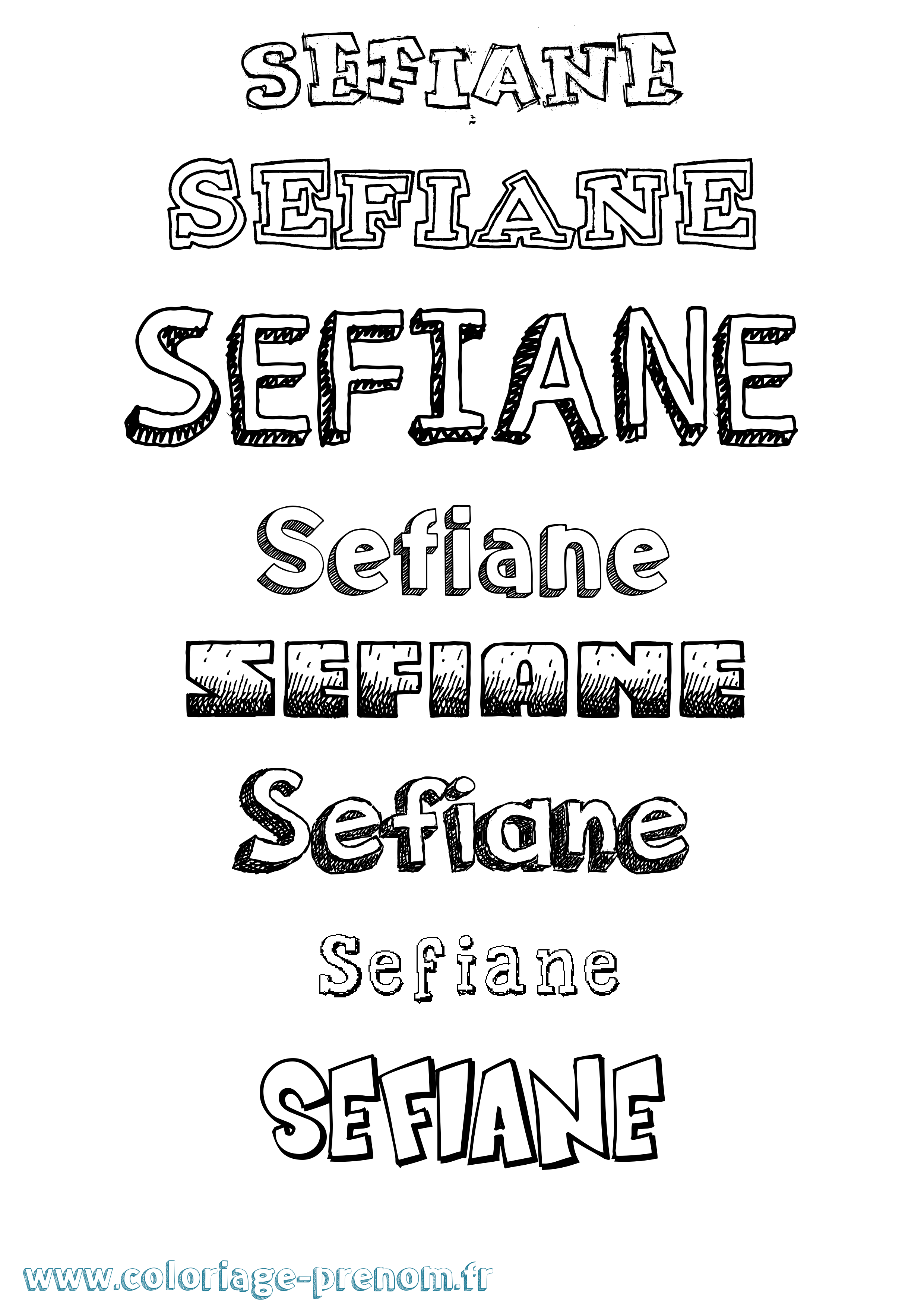 Coloriage Sefiane Dessiné Coloriage prénom Sefiane Dessiné