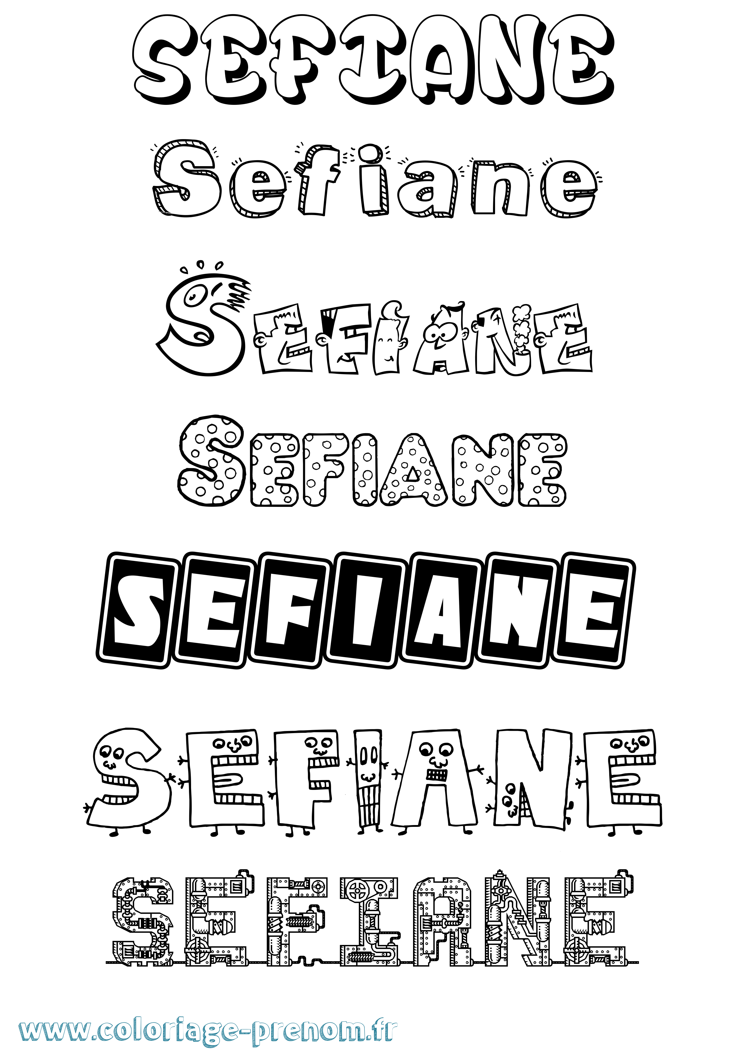 Coloriage Sefiane Fun Coloriage prénom Sefiane Fun