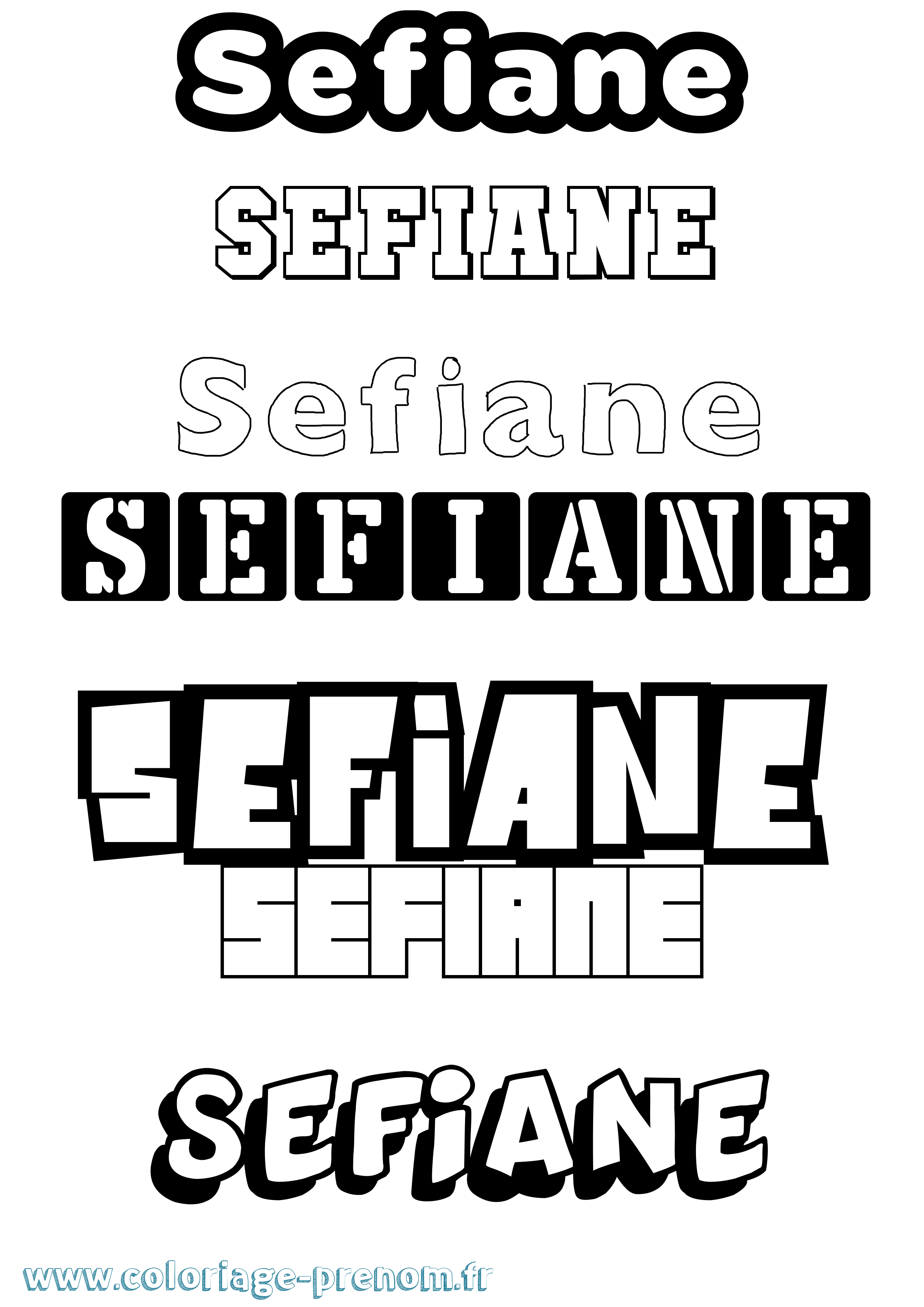 Coloriage Sefiane Simple Coloriage prénom Sefiane Simple