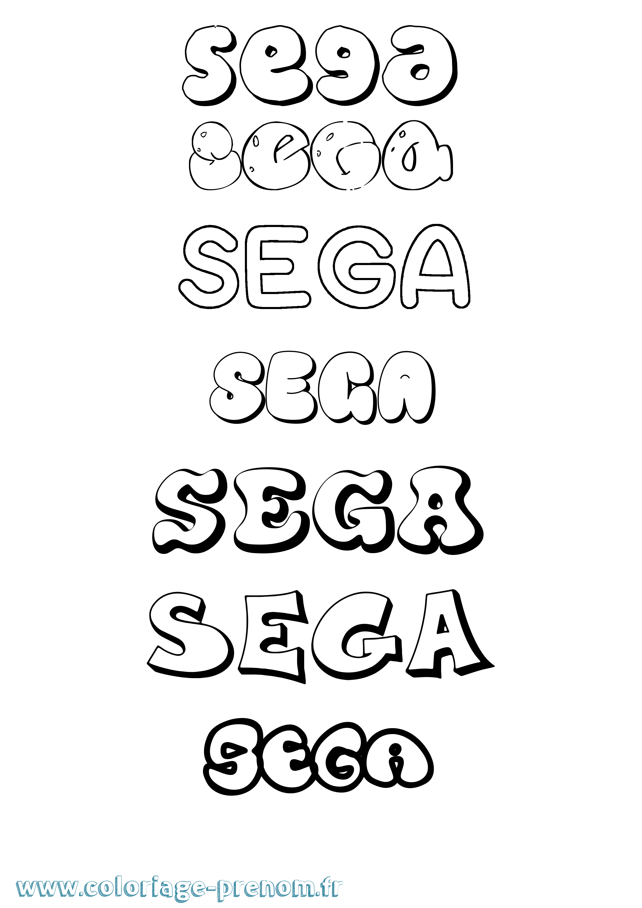 Coloriage Sega Bubble Coloriage prénom Sega Bubble