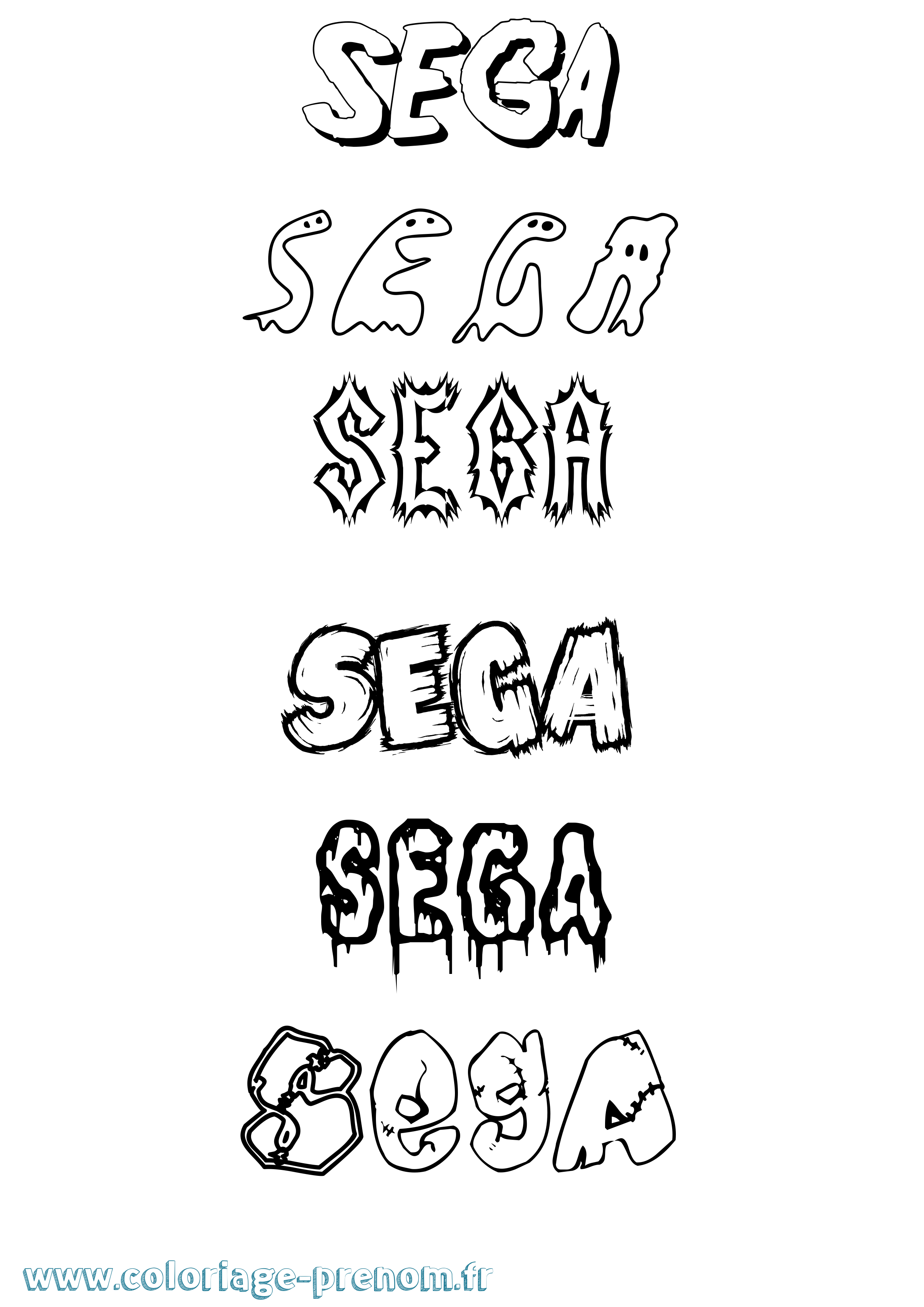 Coloriage Sega Frisson Coloriage prénom Sega Frisson