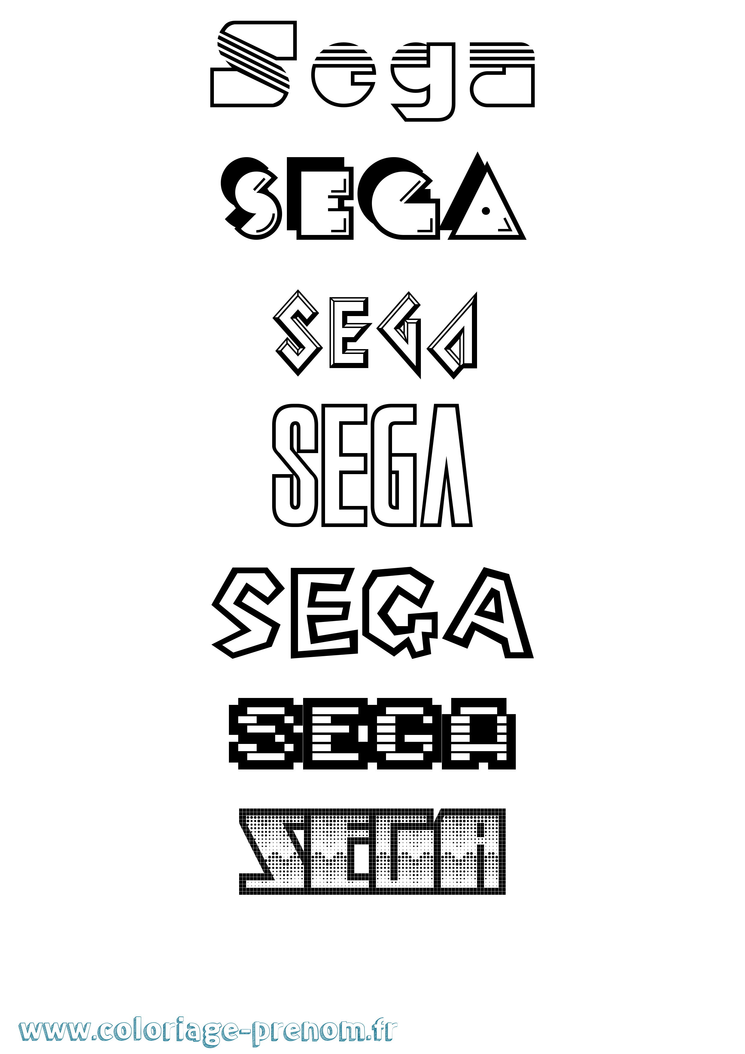 Coloriage Sega Jeux Vidéos Coloriage prénom Sega Jeux Vidéos